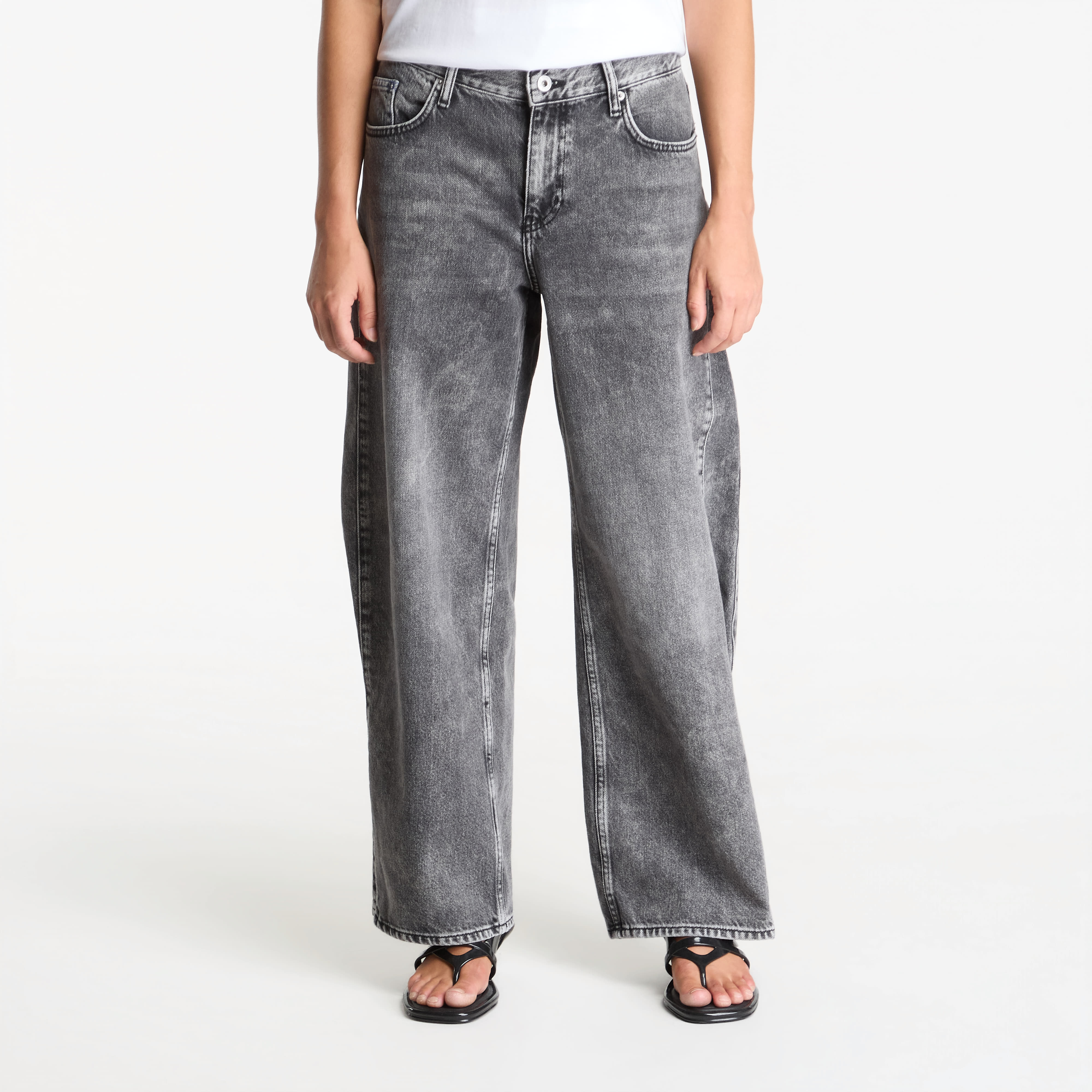 Дънки Karl Lagerfeld Jeans Lr Wide Leg Denim Acid Dark Grey W25/L30