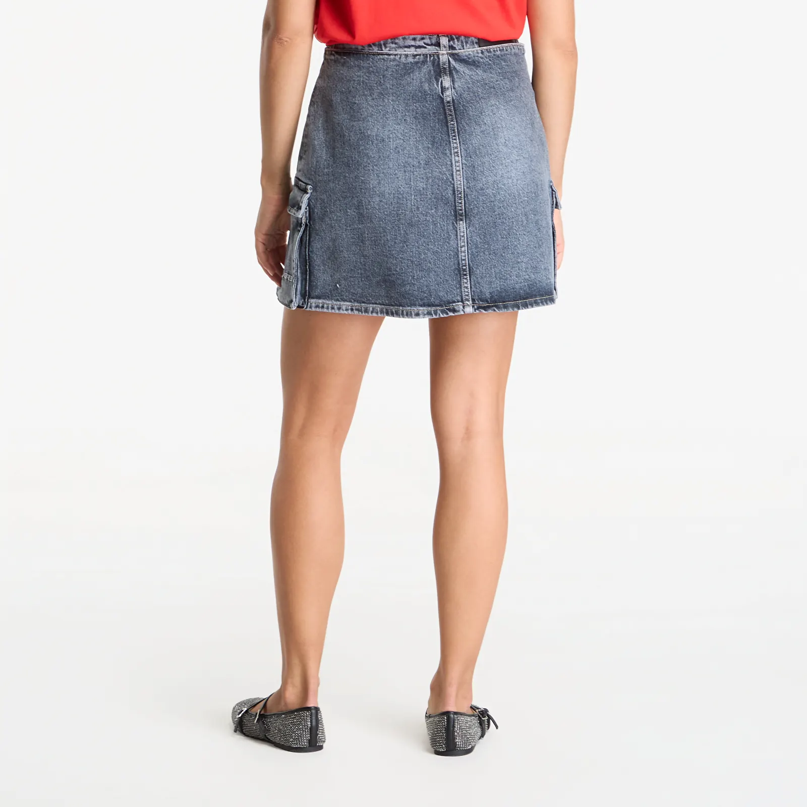 Jupes Karl Lagerfeld Jeans Buckle Denim Mini Skirt Soft Tinted Blue