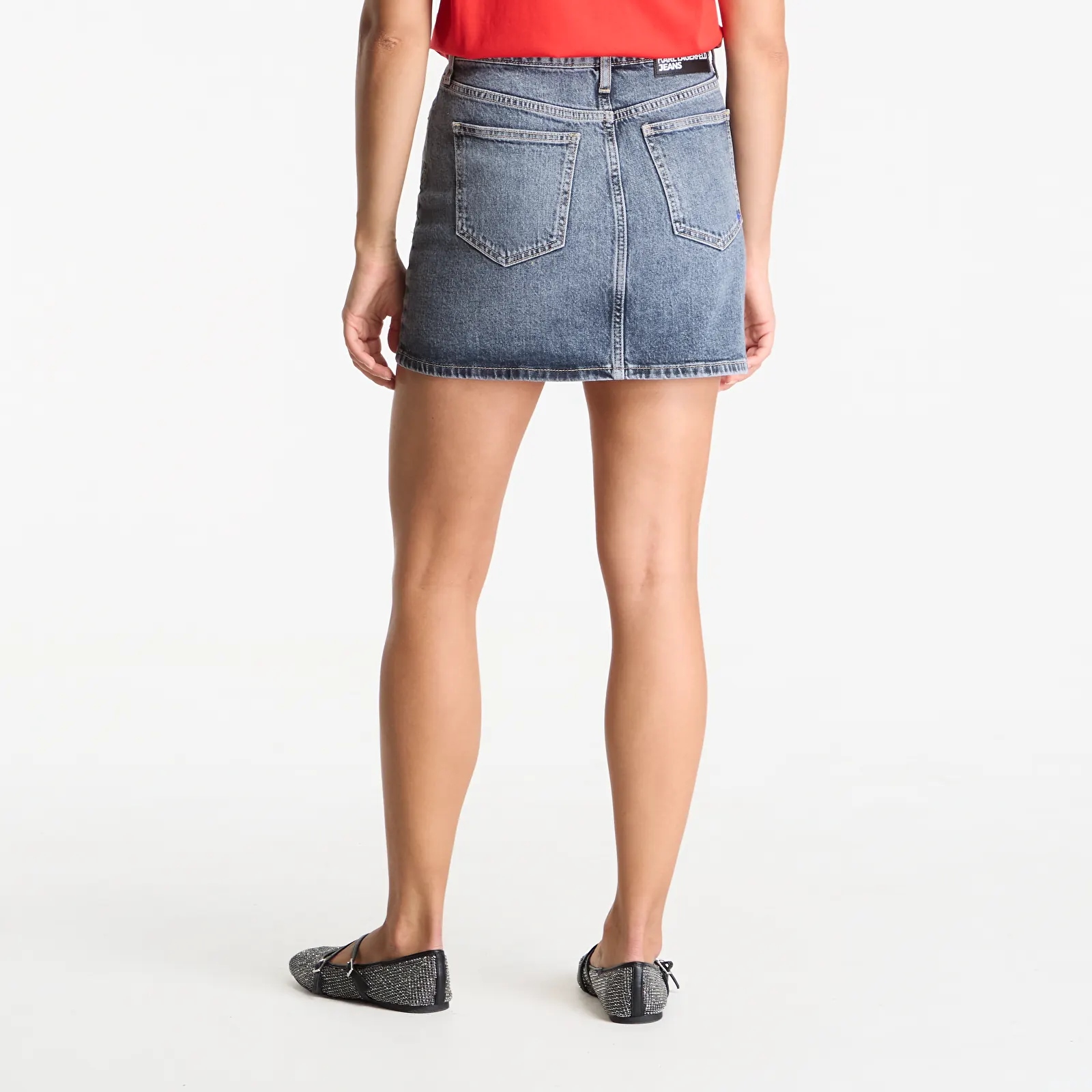 Jupes Karl Lagerfeld Jeans Buckle Denim Mini Skirt Soft Tinted Blue