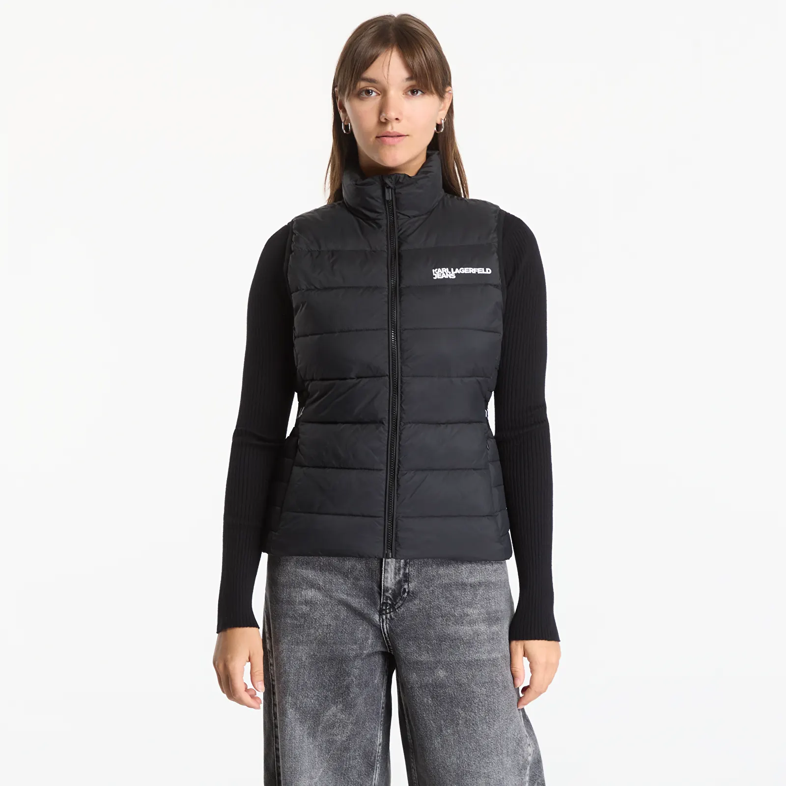 Gilè Karl Lagerfeld Jeans Light Padded Logo Vest Black