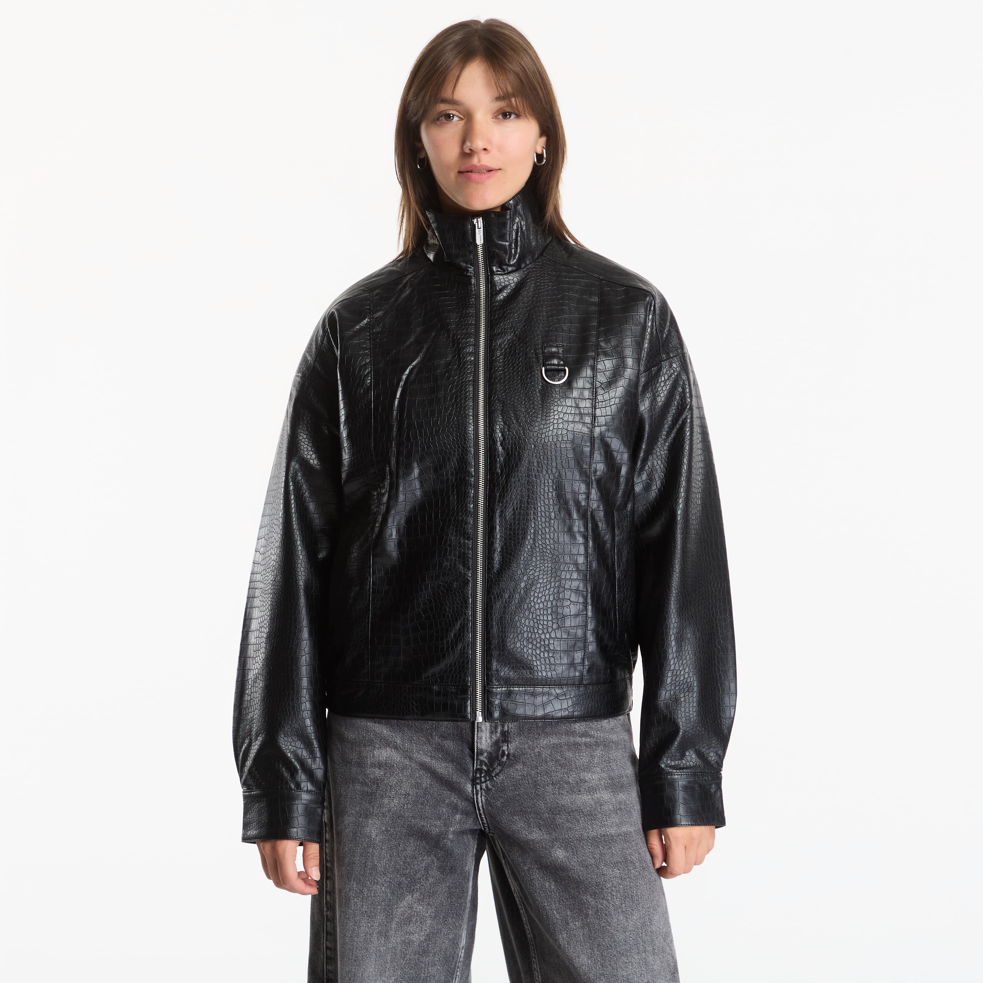 Яке Karl Lagerfeld Jeans Karlism Pu Bomber Black M
