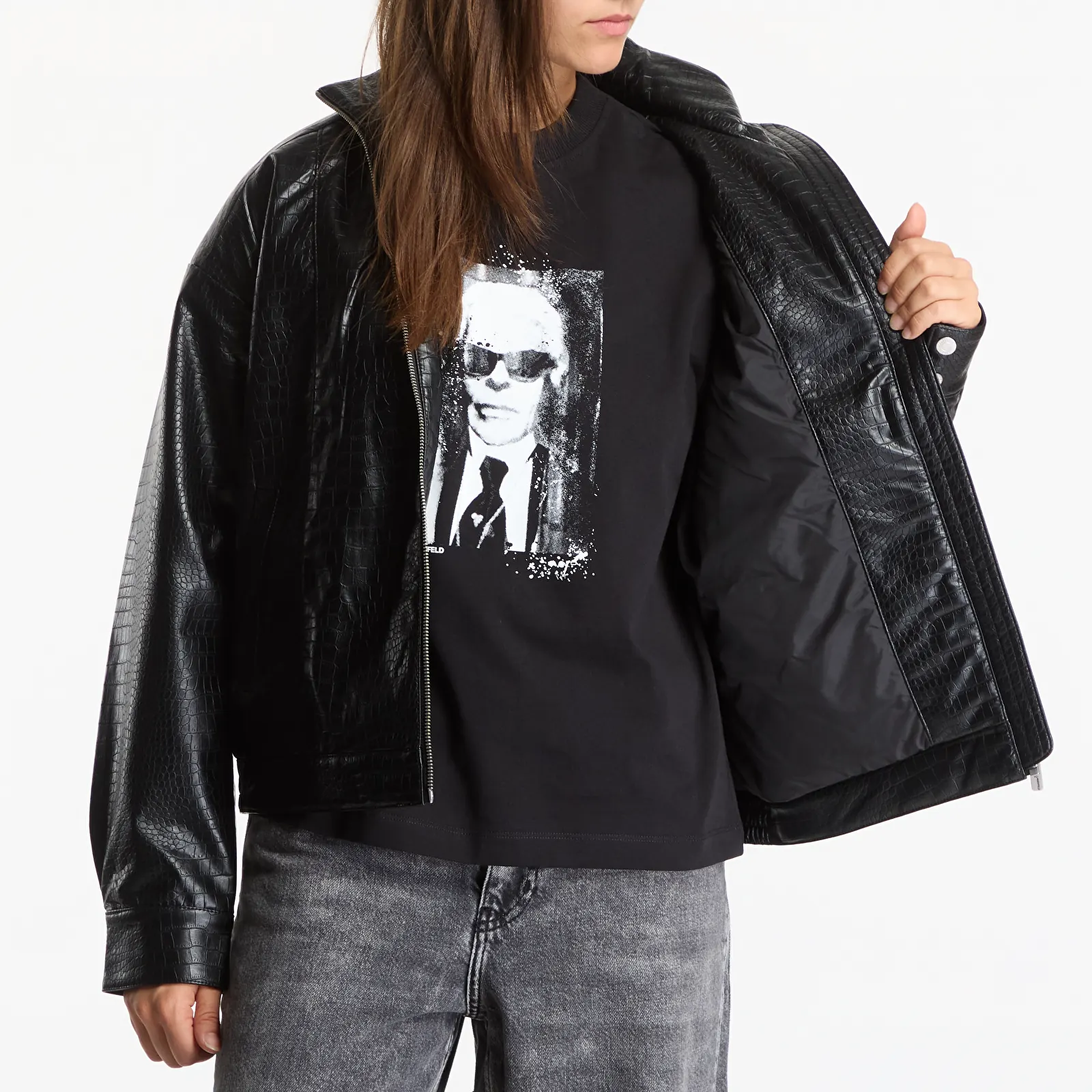 Jackets Karl Lagerfeld Jeans Karlism Pu Bomber Black