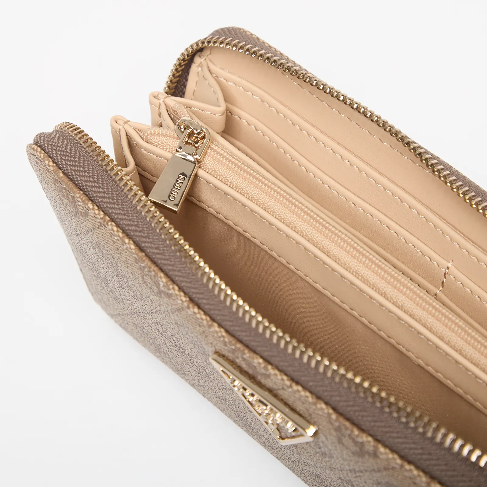 Wallets GUESS Laurel Ii Slg Large Zip Around Latte Logo