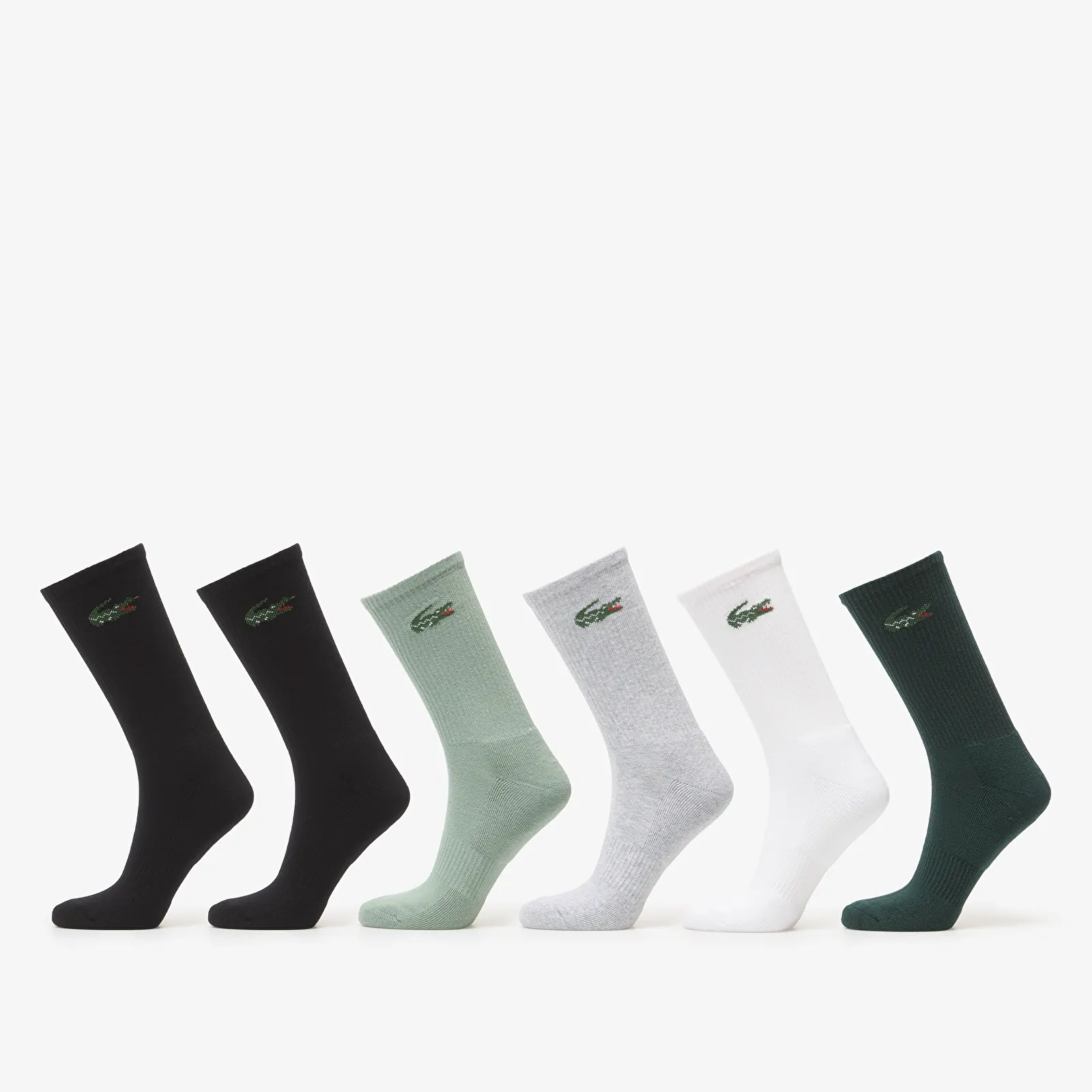 Sokken Lacoste Crew Sock Black/ Silver Chine-White-Lichen-Sinople-Black