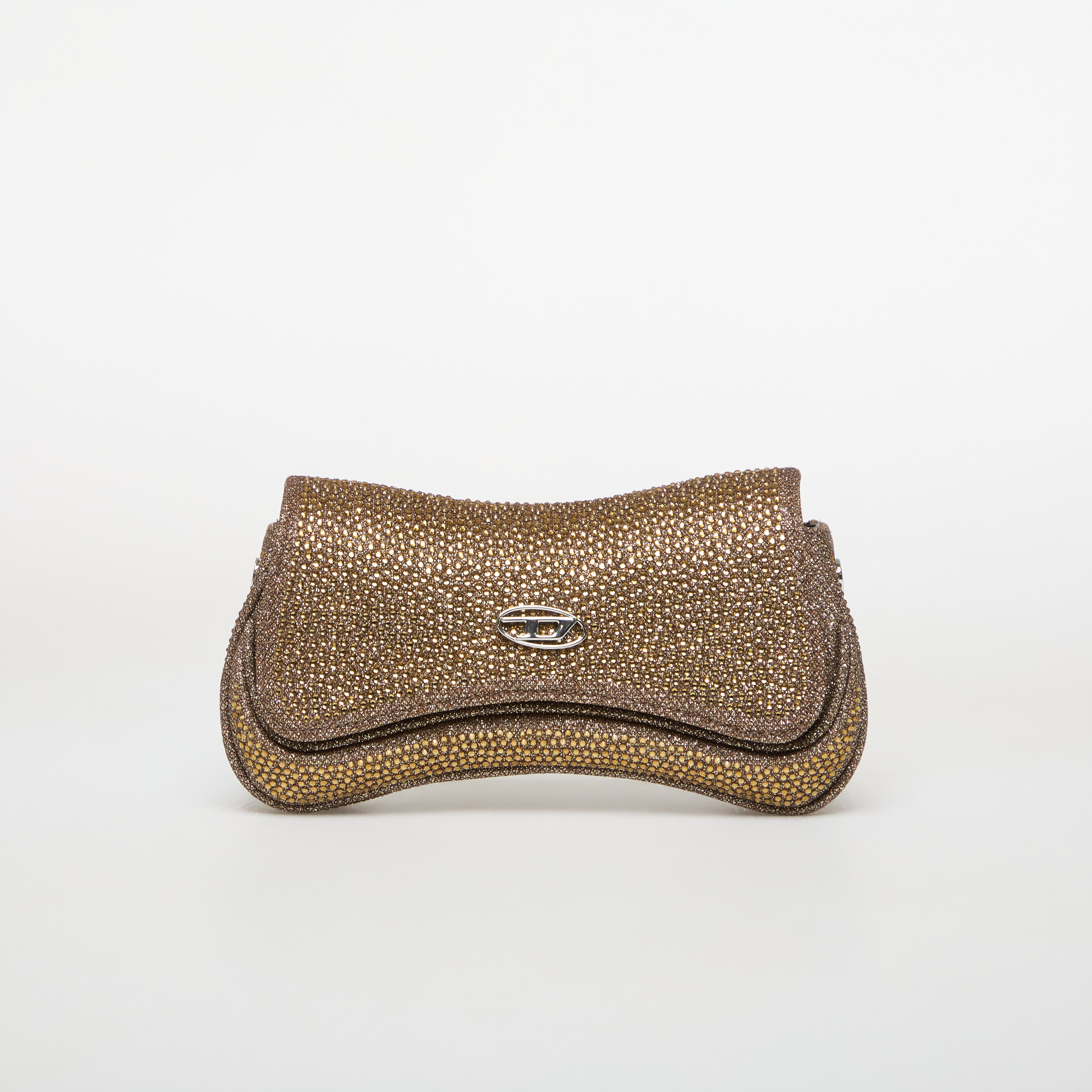 Diesel Play Small Crossbody Bag With Crystal Bronze Brown Universal
