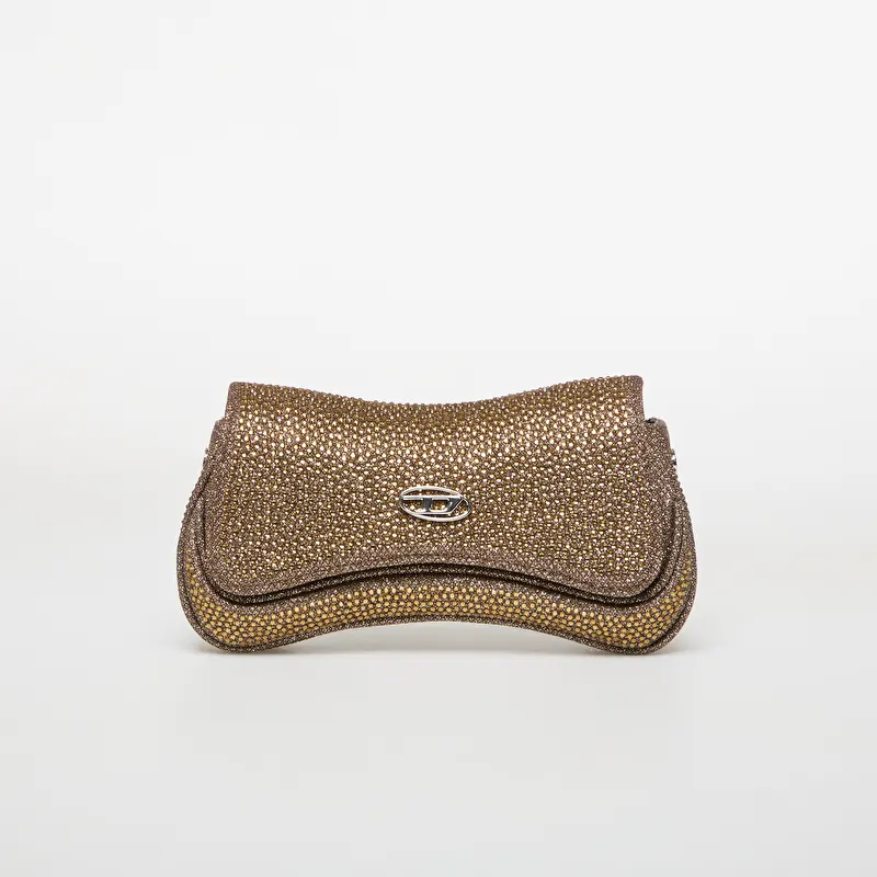 Diesel Play Small Crossbody Bag With Crystal Bronze Brown