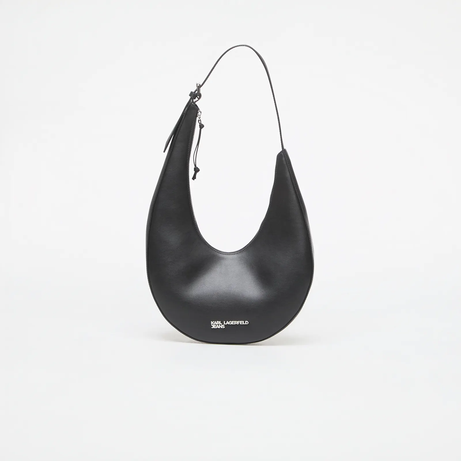 Sacs à main Karl Lagerfeld Jeans Rounded Leather Hobo Black