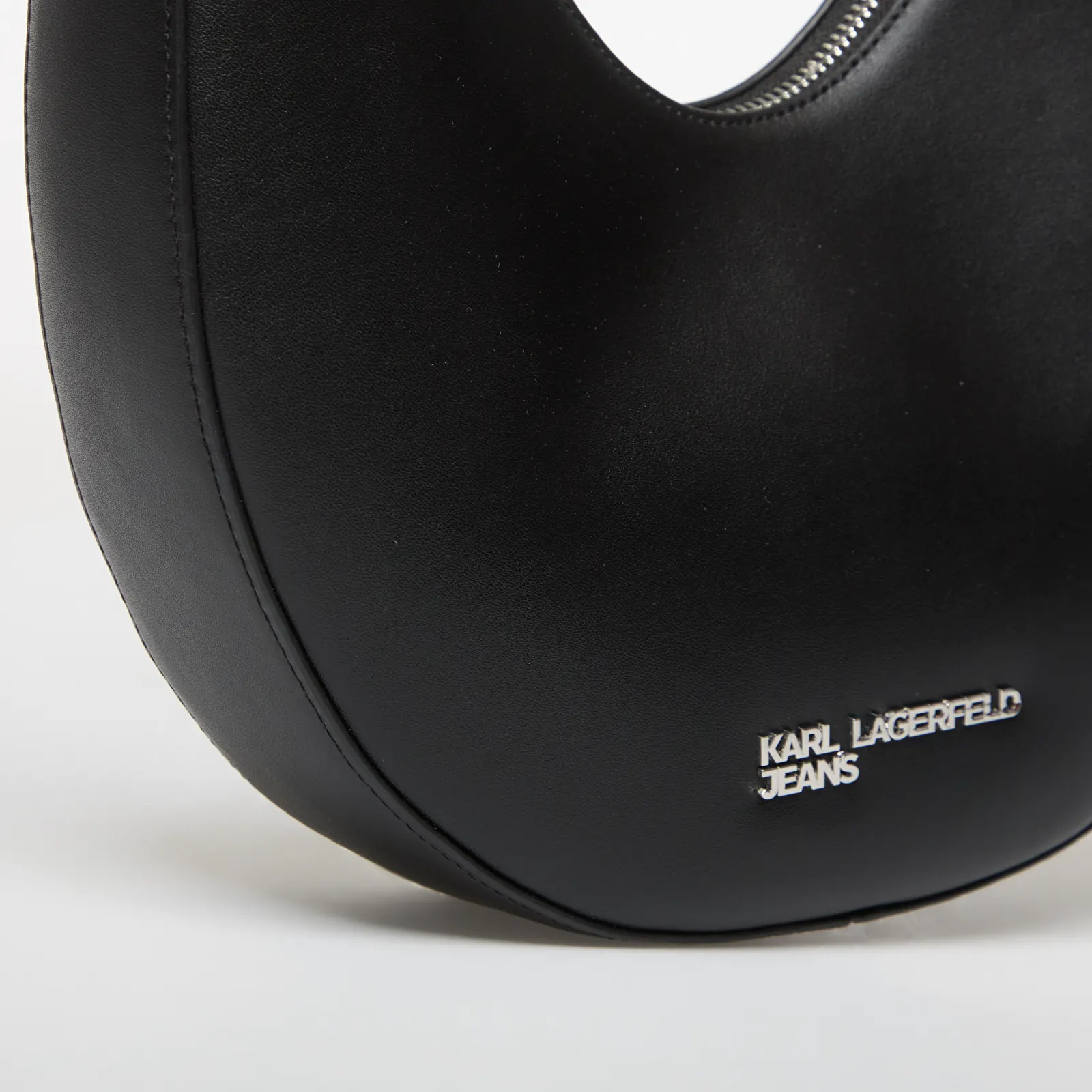 Sacs à main Karl Lagerfeld Jeans Rounded Leather Hobo Black
