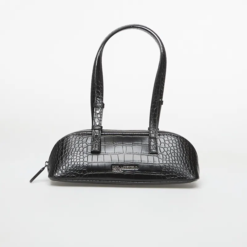 Karl Lagerfeld Jeans Logo Elongated Bag Croco Black