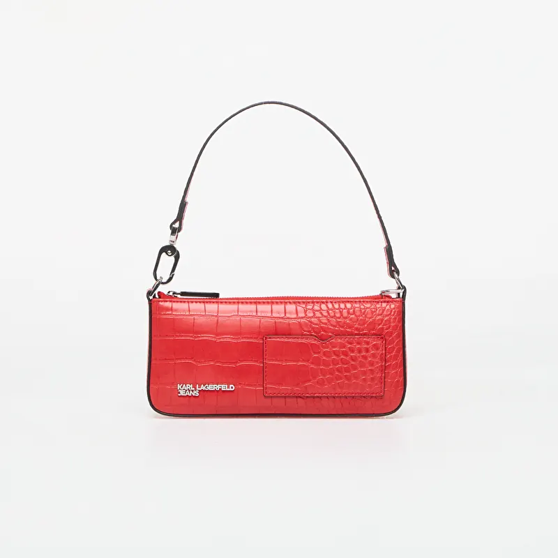 Karl Lagerfeld Jeans Logo Slim Pouch Croco Iridescent