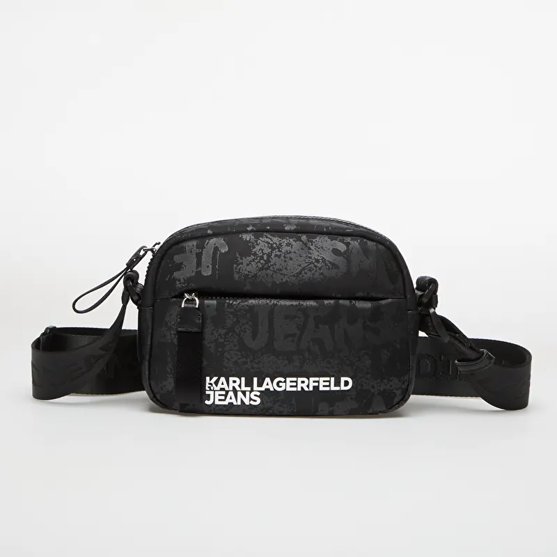 Karl Lagerfeld Jeans Nylon Camera Bag Aop Aop Logo-Black