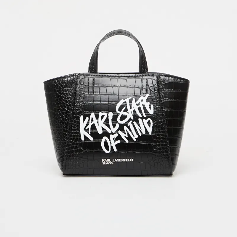 Karl Lagerfeld Jeans Logo Mini Tote Quote Black