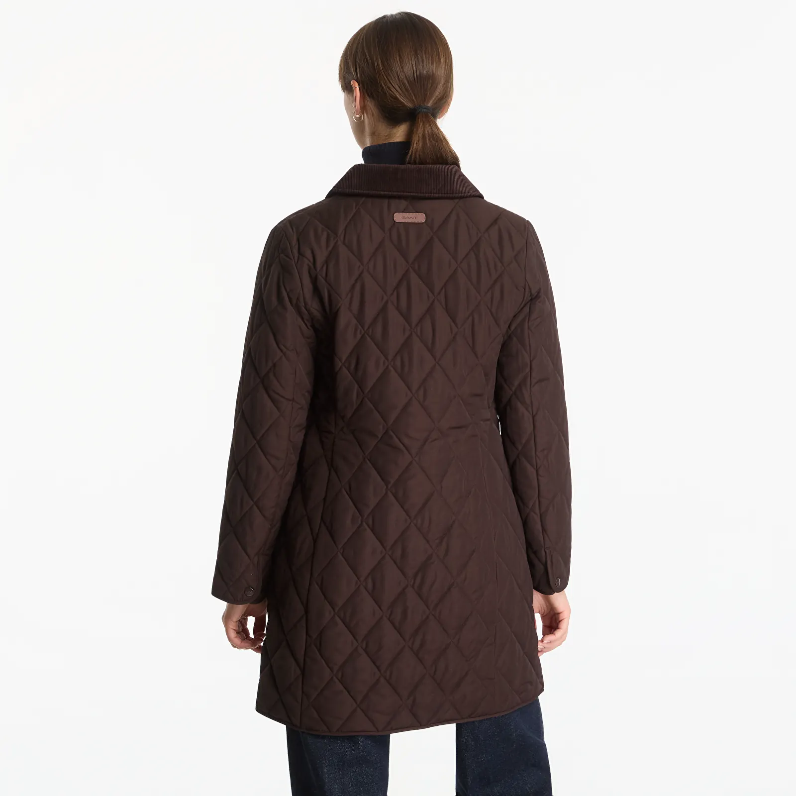 Manteaux Gant Fitted Quilted Coat Deep Brown