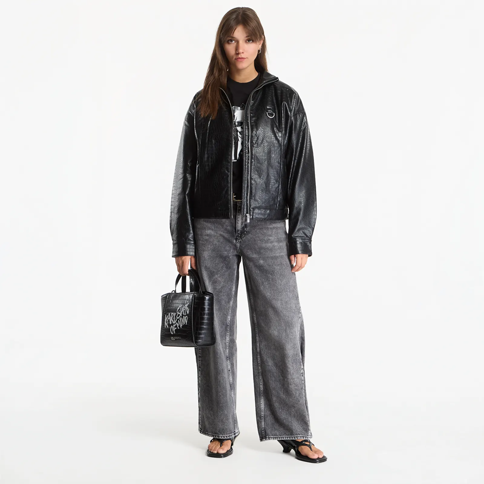 Jackets Karl Lagerfeld Jeans Karlism Pu Bomber Black