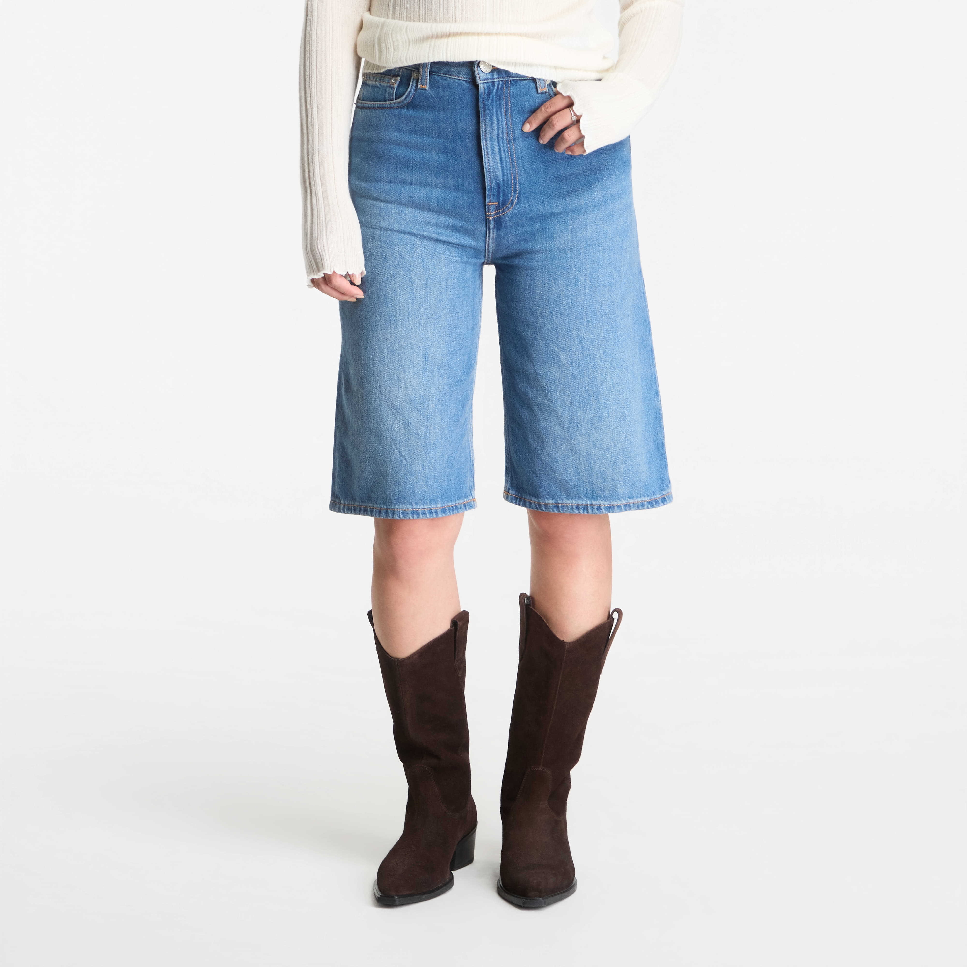 Къси панталони Samsøe Samsøe Sarebecca Shorts 15893 Fluid Denim 27