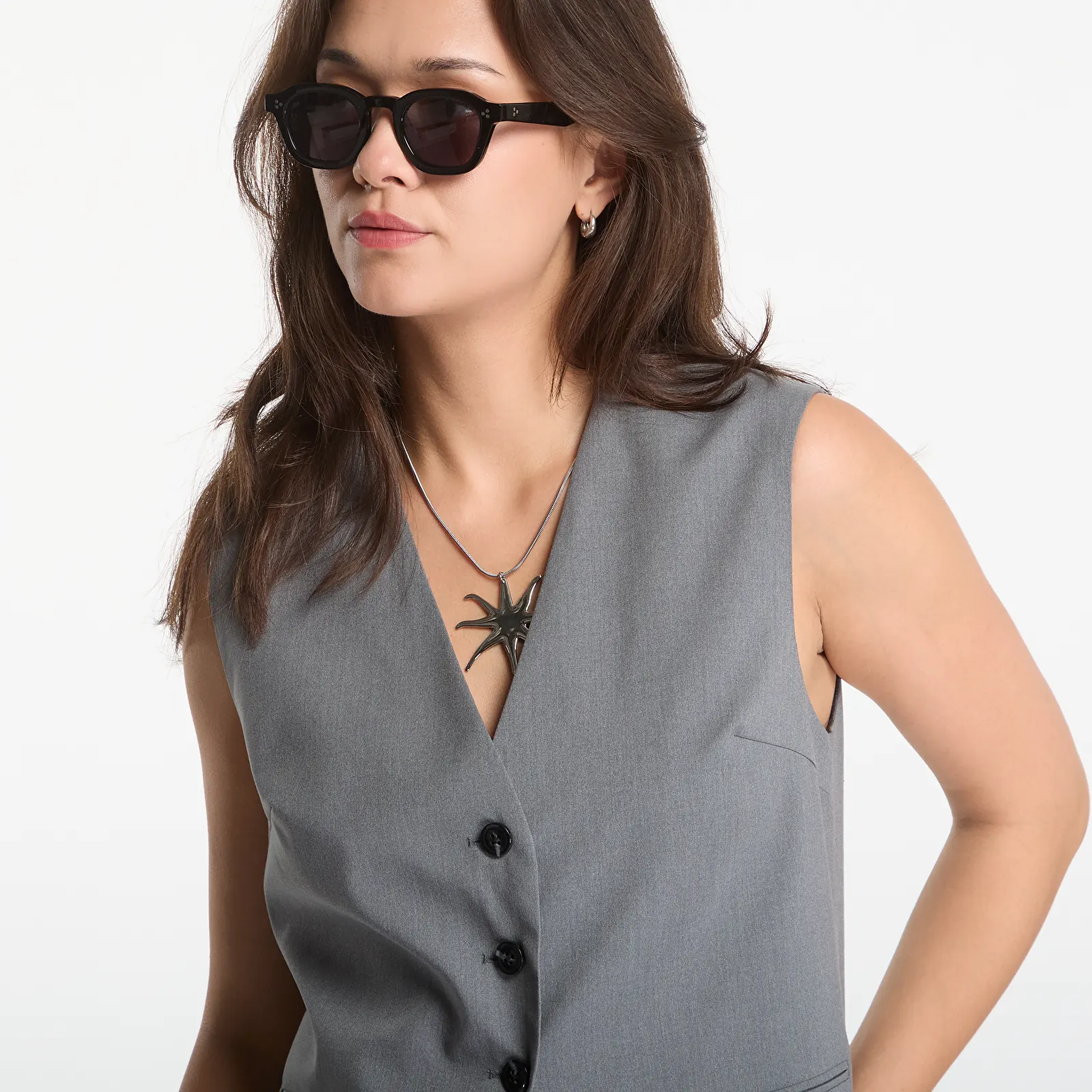 Безрукавки Samsøe Samsøe Satova Vest 15145 Gun Metal Mel.