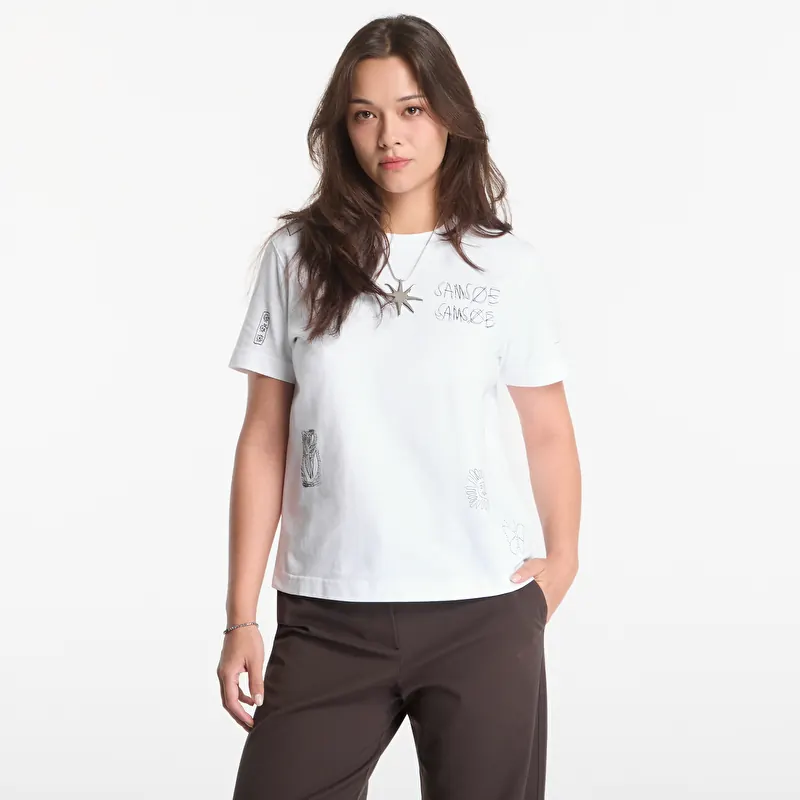Samsøe Samsøe Sacamino Ss T-Shirt White Scribbles