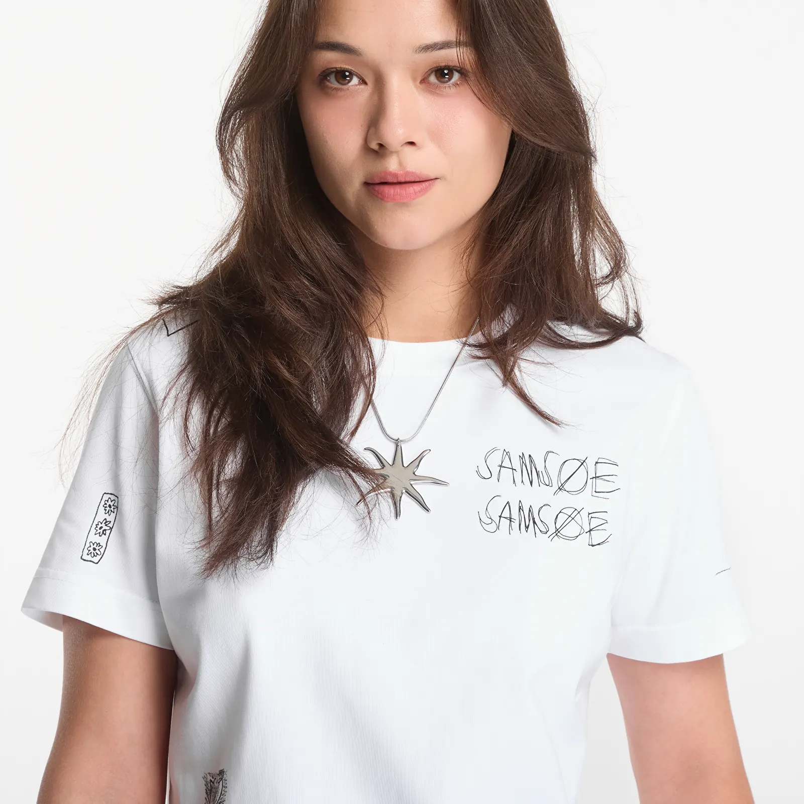 Camisetas Samsøe Samsøe Sacamino Ss T-Shirt White Scribbles