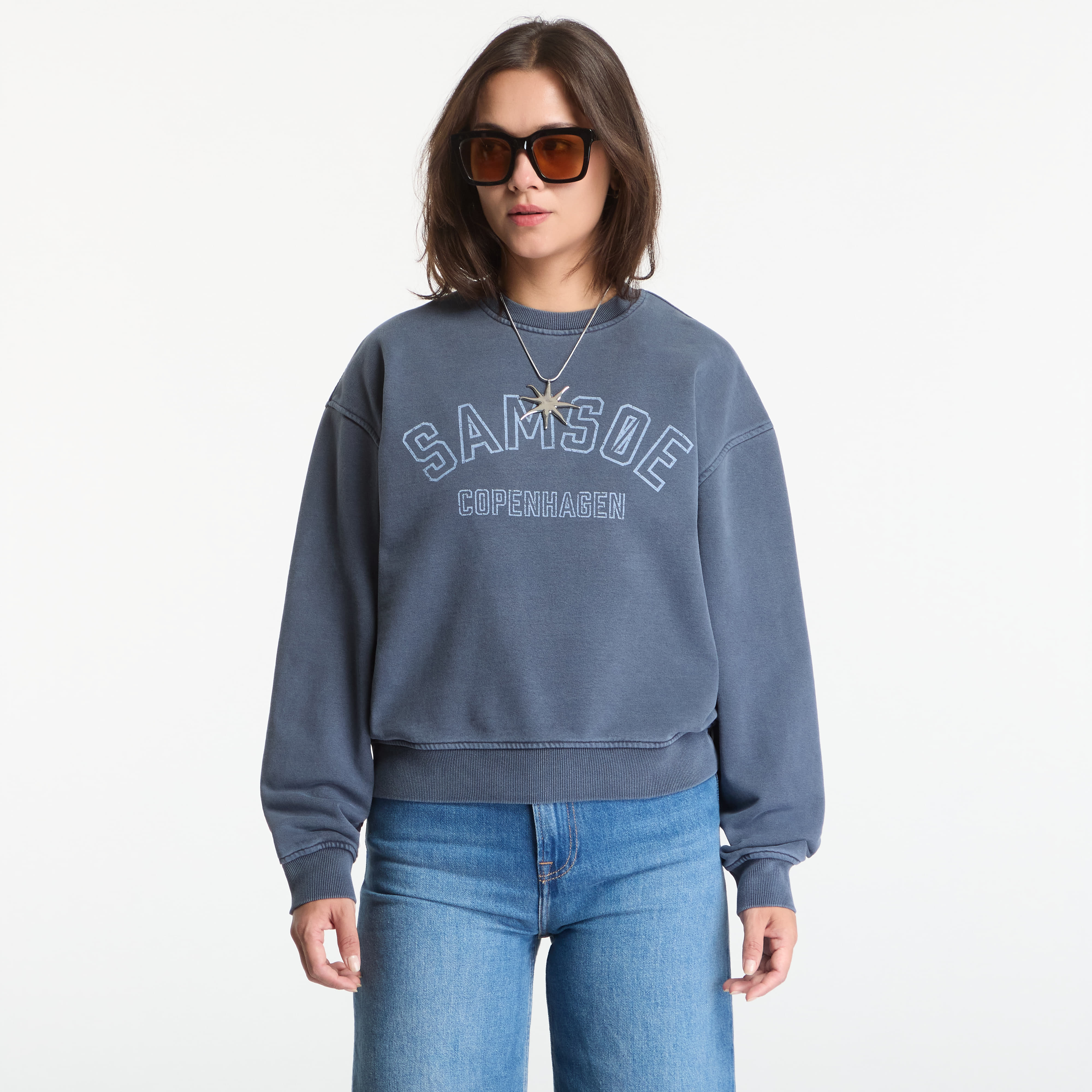 Суитшърт Samsøe Samsøe Savan Sweat Ombre Blue Pigment M
