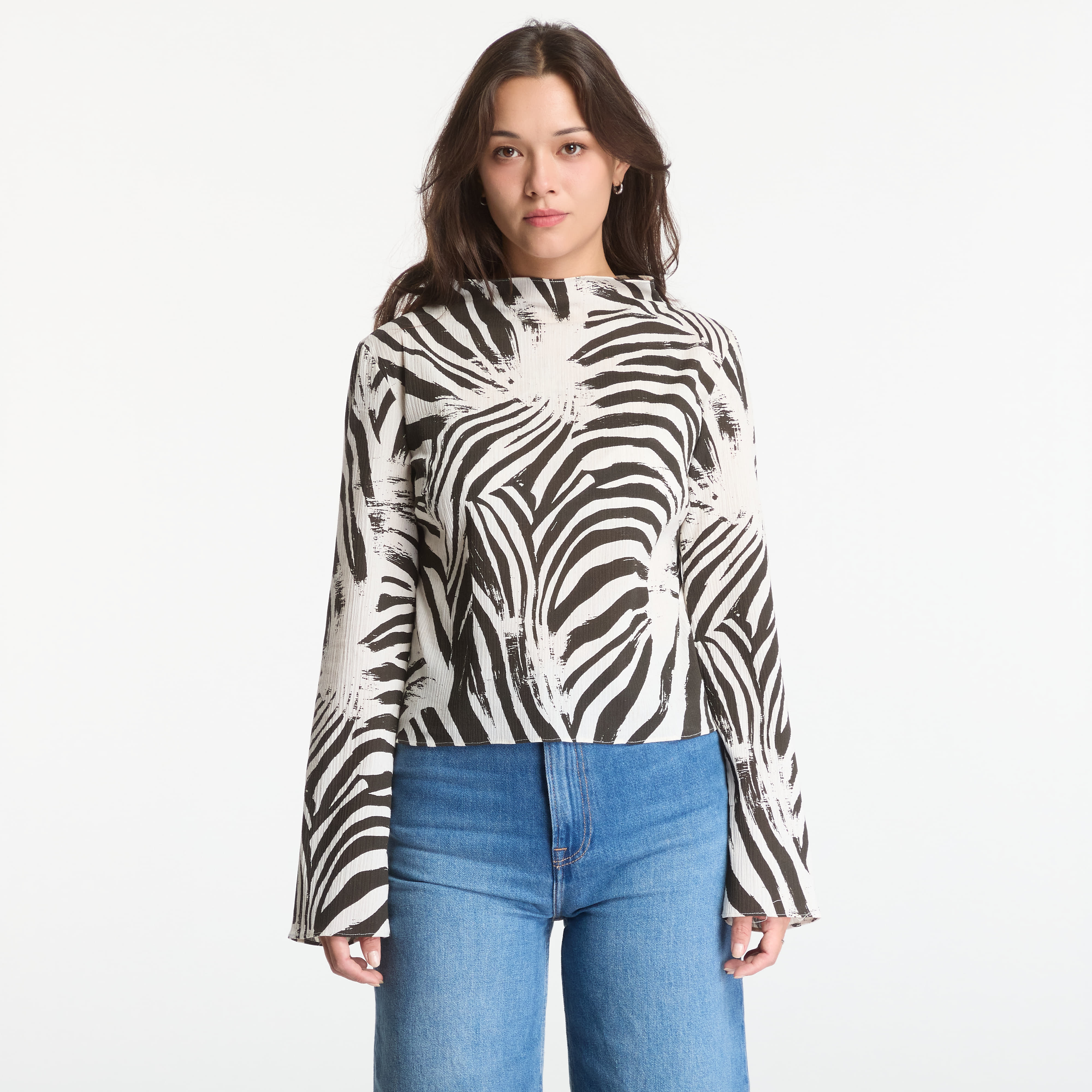 Тениска Samsøe Samsøe Samiller Ls Top Faded Zebra S
