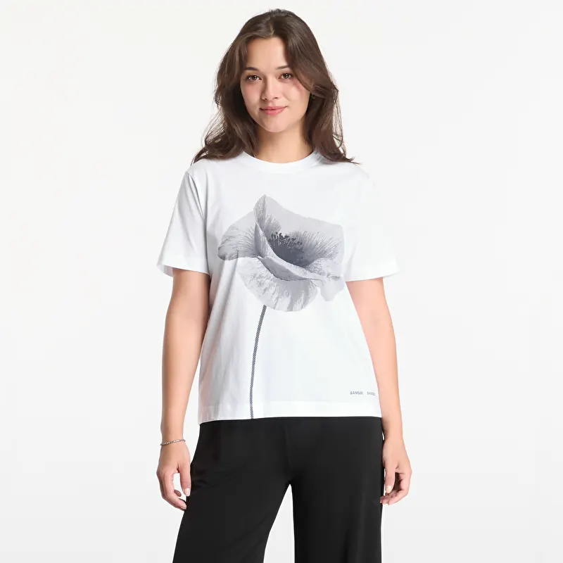 Samsøe Samsøe Sacamino Ss T-Shirt White Poppy