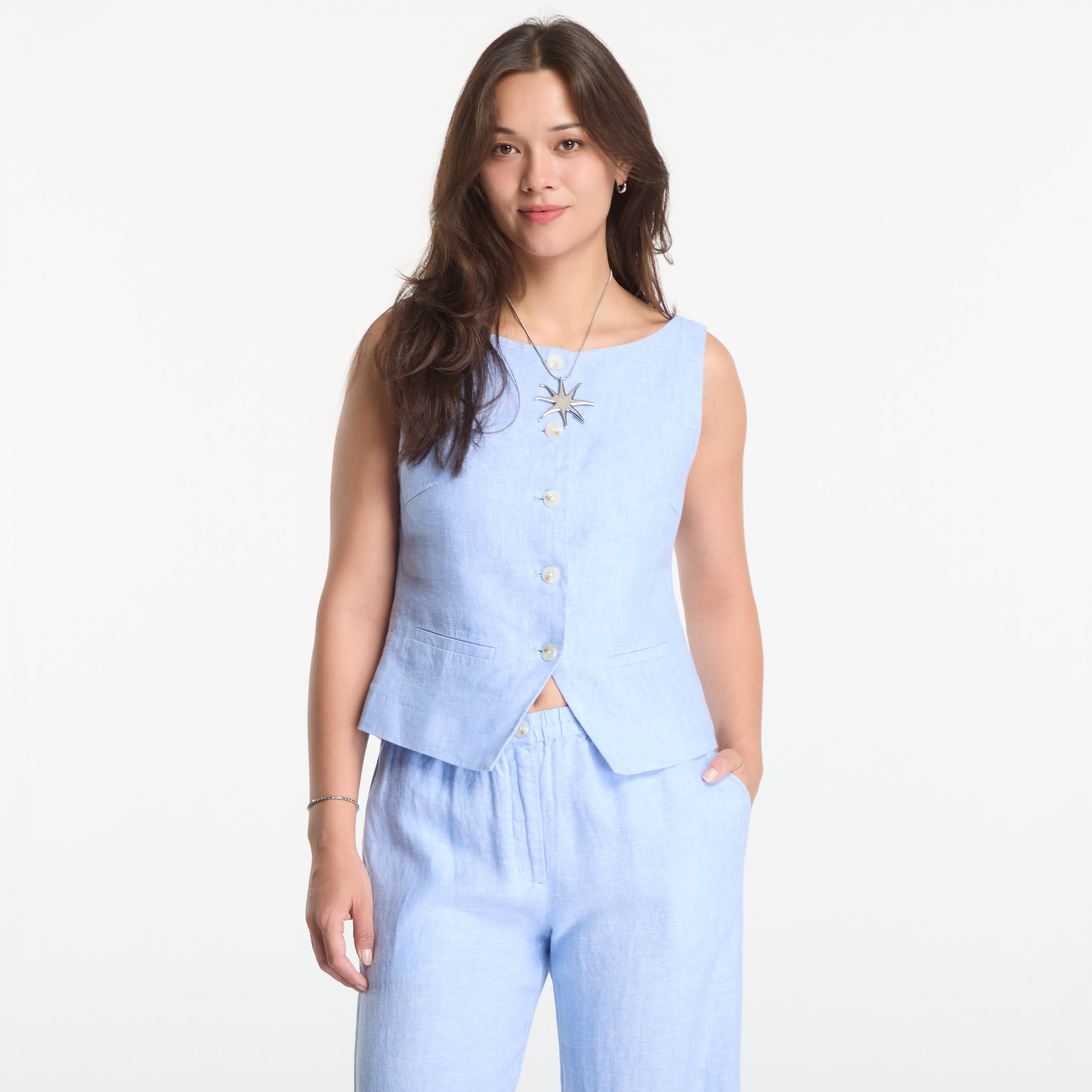 Елек Samsøe Samsøe Saloves Vest 14329 Bel Air Blue Mel. M