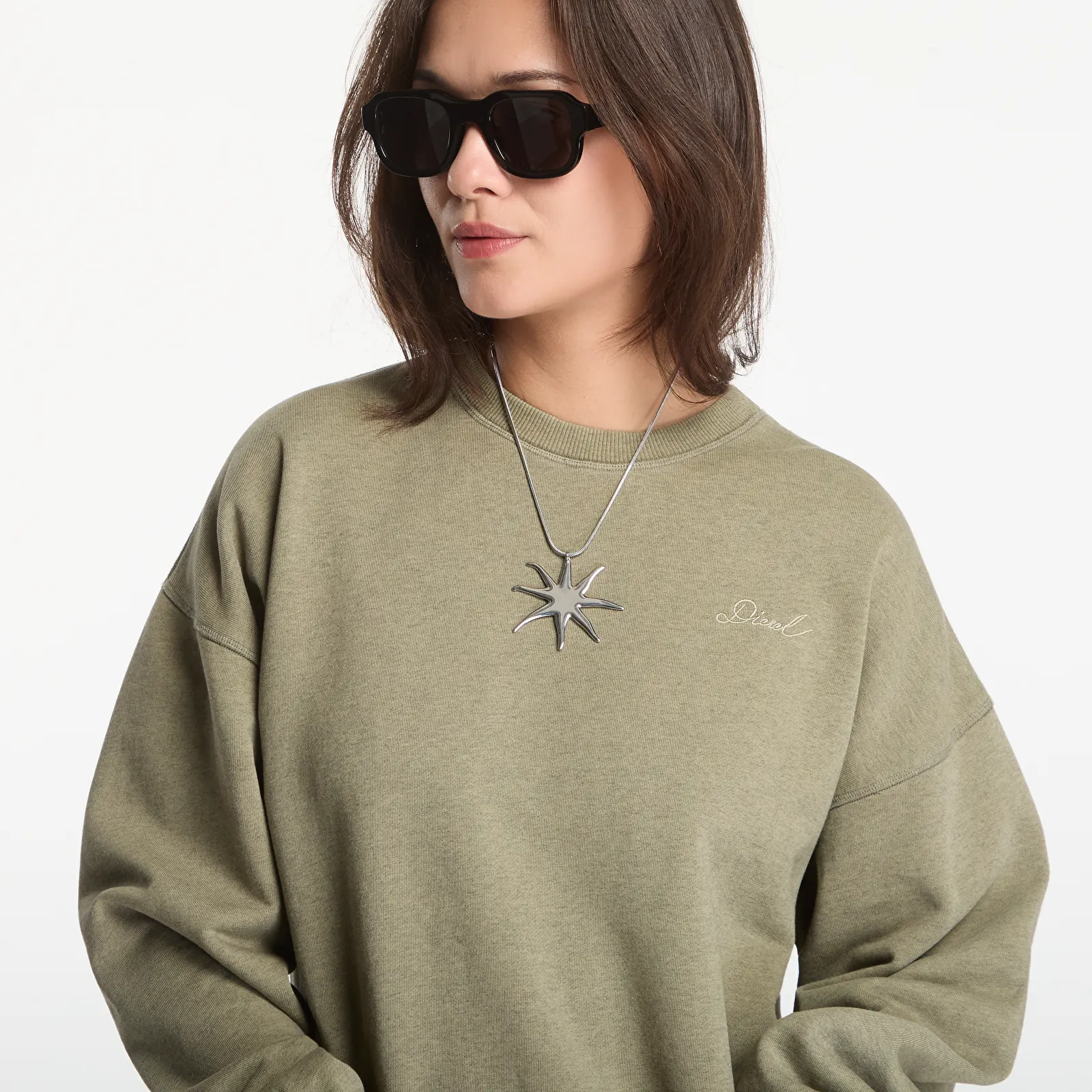Women's dresses Diesel D-Orely Sweatshirt Dress Green