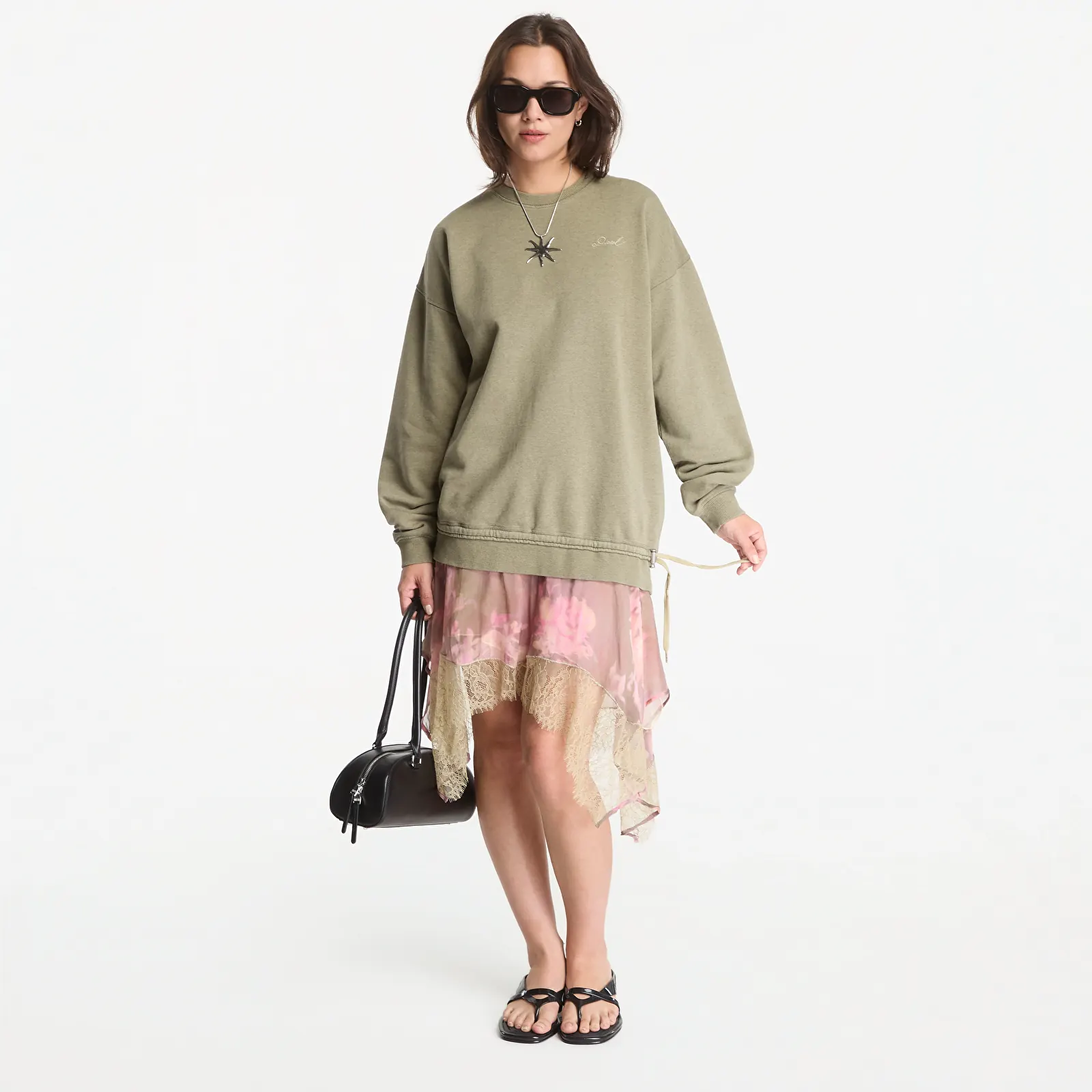 Women's dresses Diesel D-Orely Sweatshirt Dress Green
