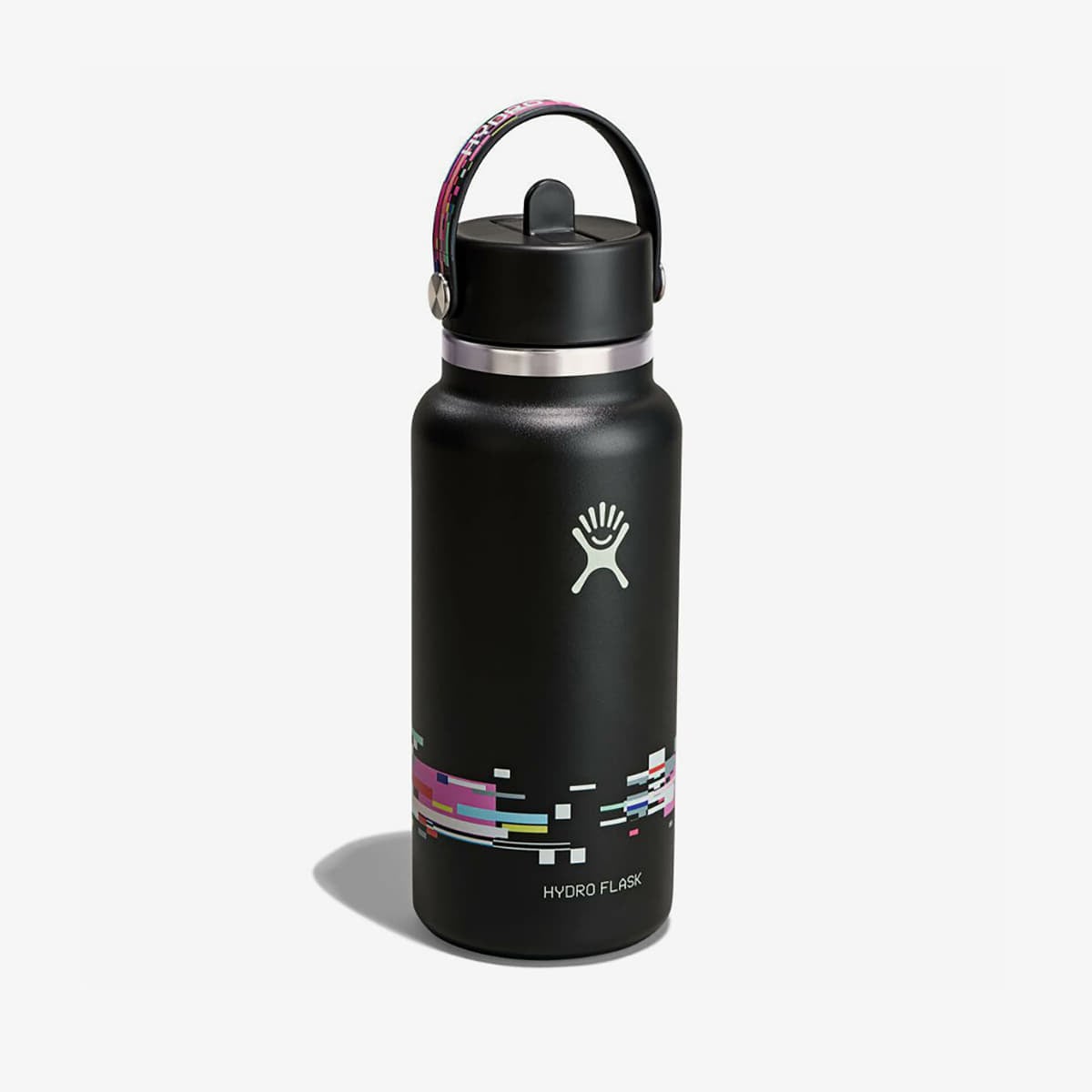 Láhve na pití Hydro Flask 946 ml Wide Flex Straw Cap Glitch Black