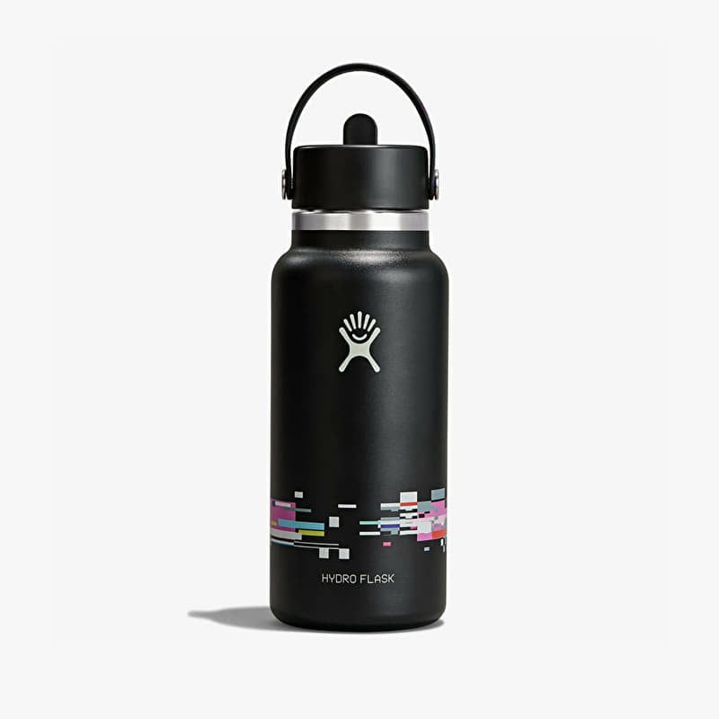 Hydro Flask 946 ml Wide Flex Straw Cap Glitch Black