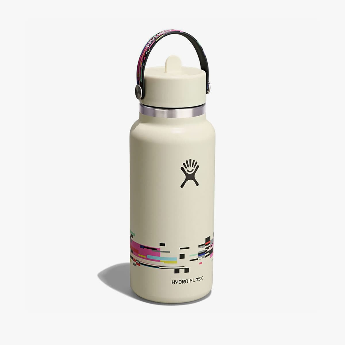 Láhve na pití Hydro Flask 946 ml Wide Flex Straw Cap Glitch White