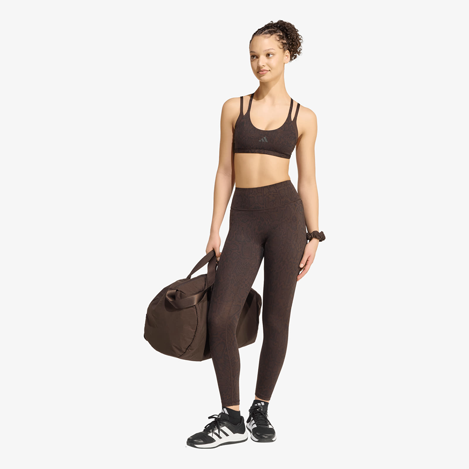 Women's Leggings adidas Optimé Primelift Snake 7/8 Leggings Aurora Coffee/ Black