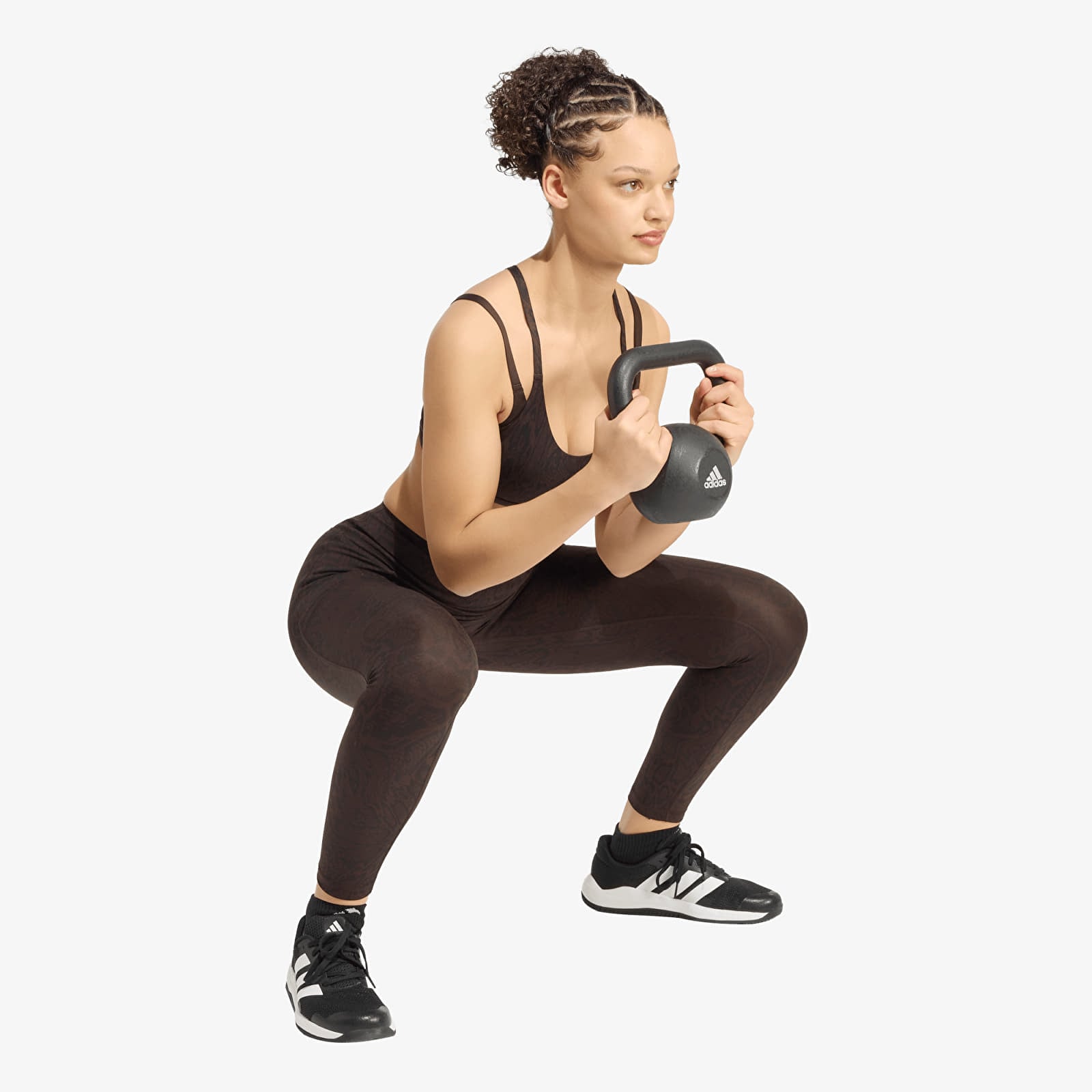 Women's Leggings adidas Optimé Primelift Snake 7/8 Leggings Aurora Coffee/ Black