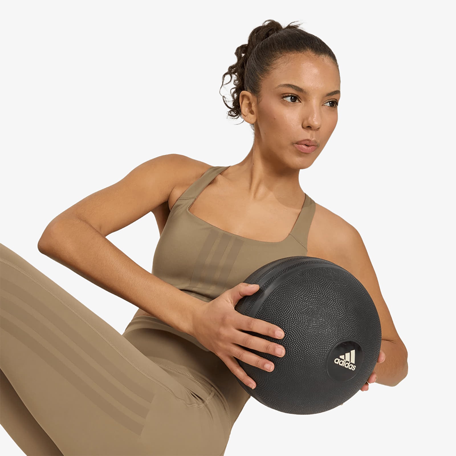 Naiste säärised adidas Optimé Workout 3-stripes 7/8 Leggings Khaki Six