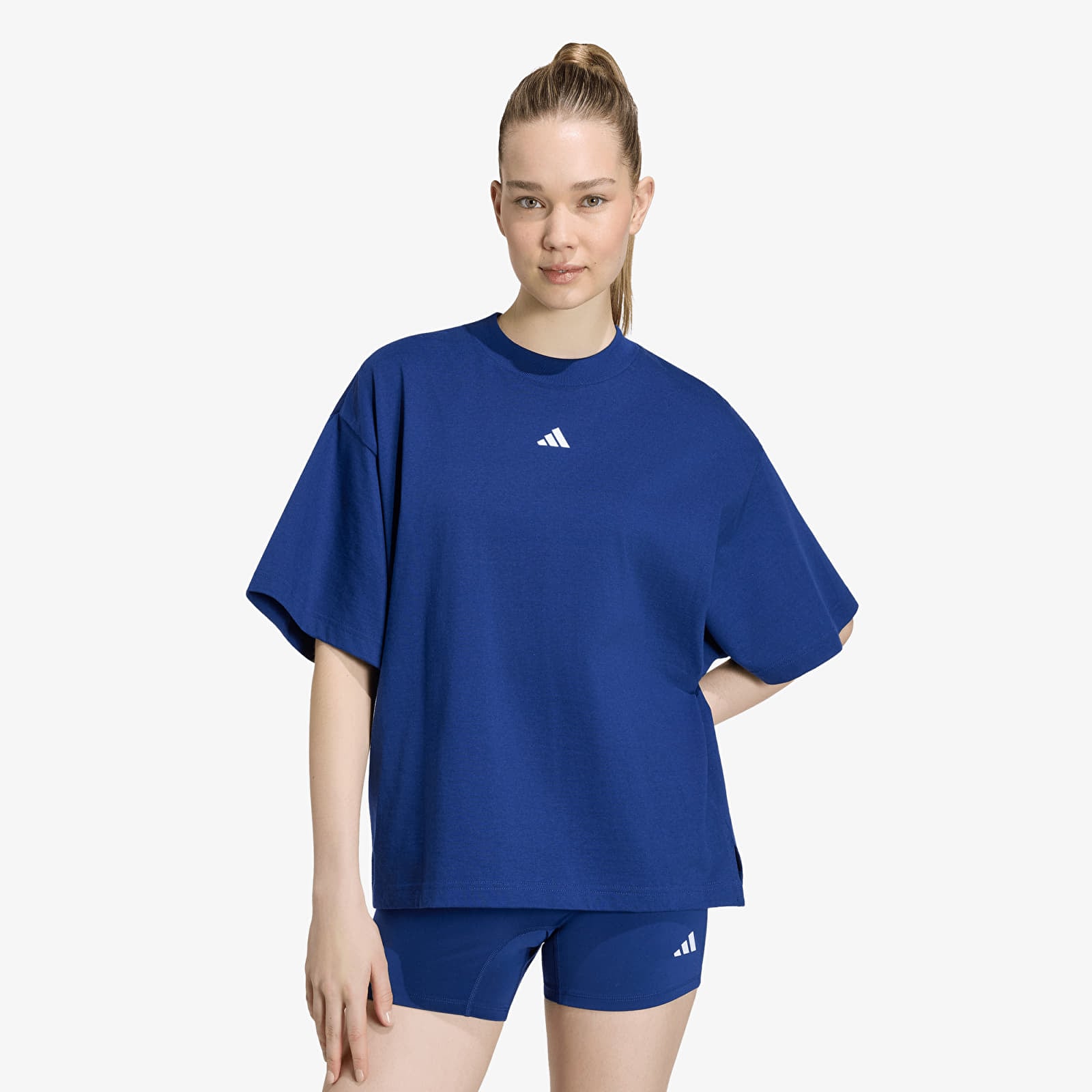Женские футболки adidas 3 Stripes Studio Boyfriend Tee Dark Blue