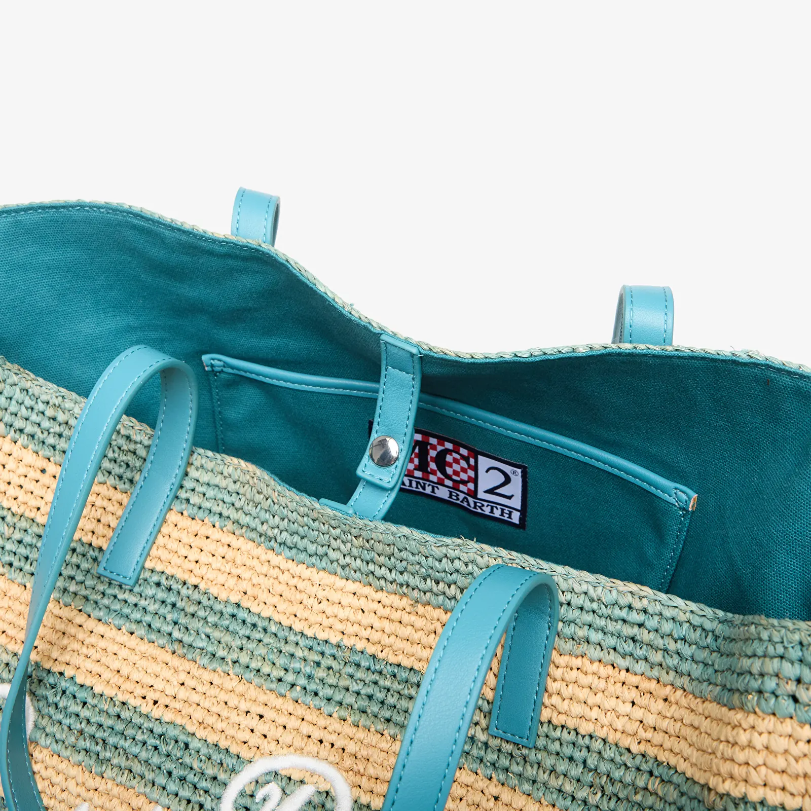 Bolsas de mão MC2 Saint Barth Raffia City Bag Stripes
