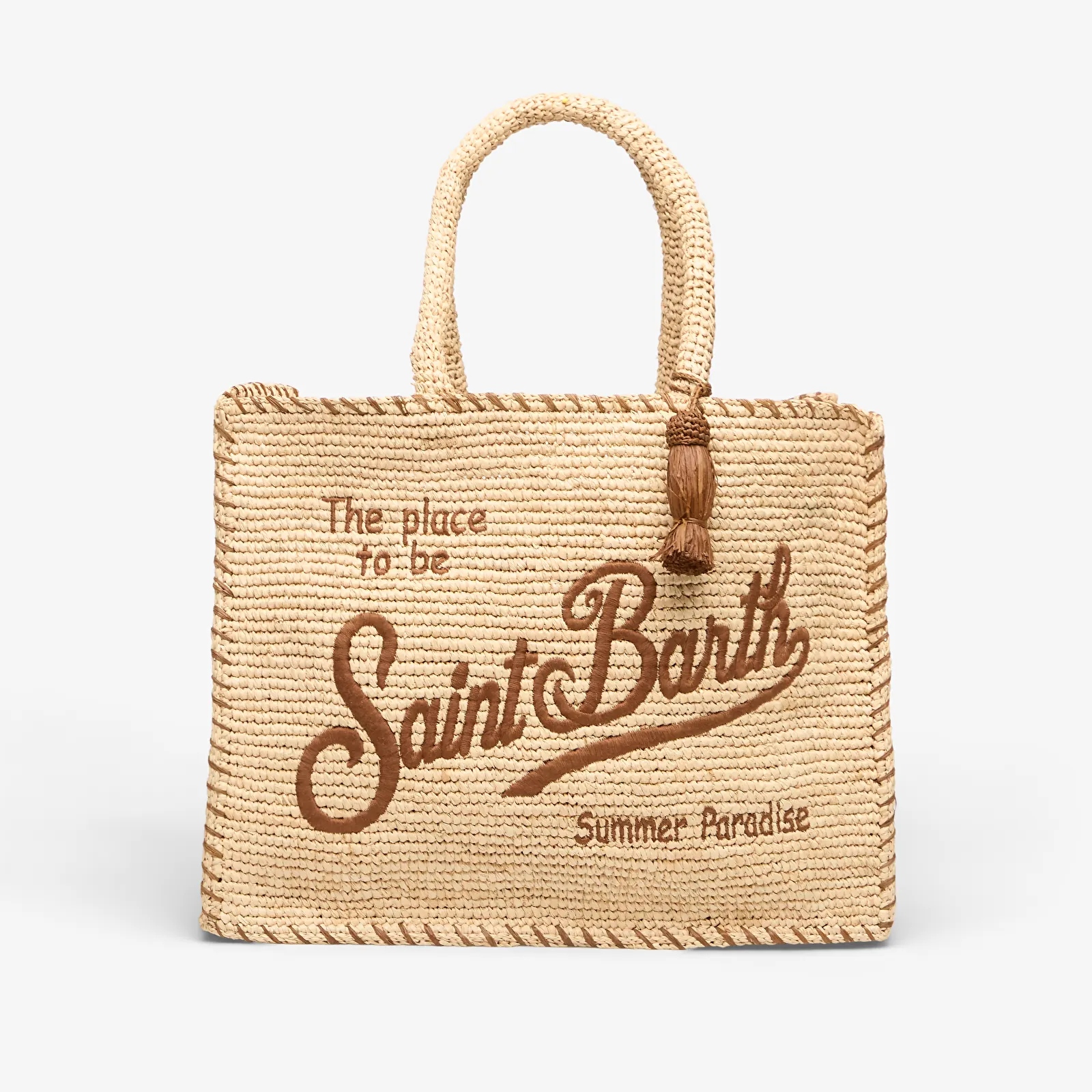 Handbags MC2 Saint Barth Vanity Raffia Bag Border