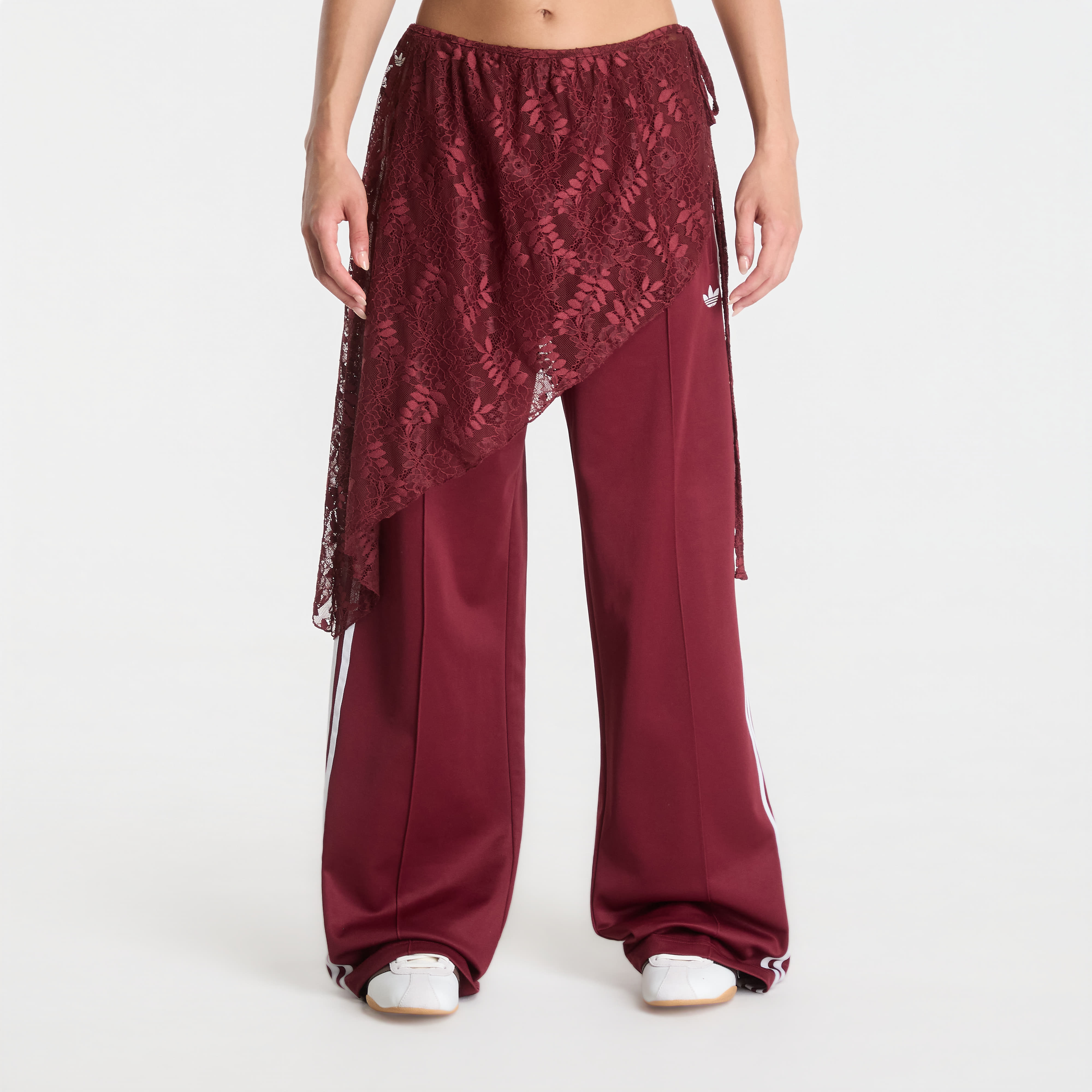 Потници adidas 2In1 Firebird Loose Track Pants With Lace Skirt Shadow Red S