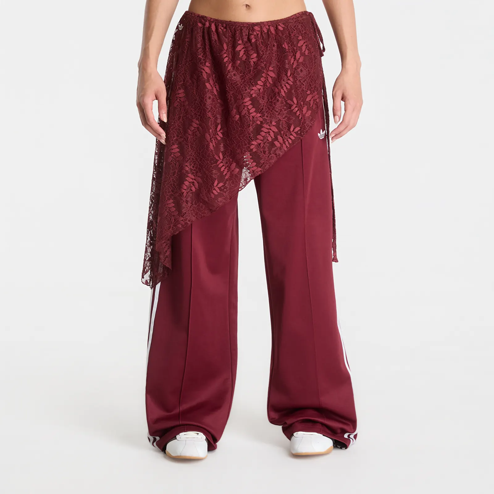Tepláky adidas 2In1 Firebird Loose Track Pants With Lace Skirt Shadow Red