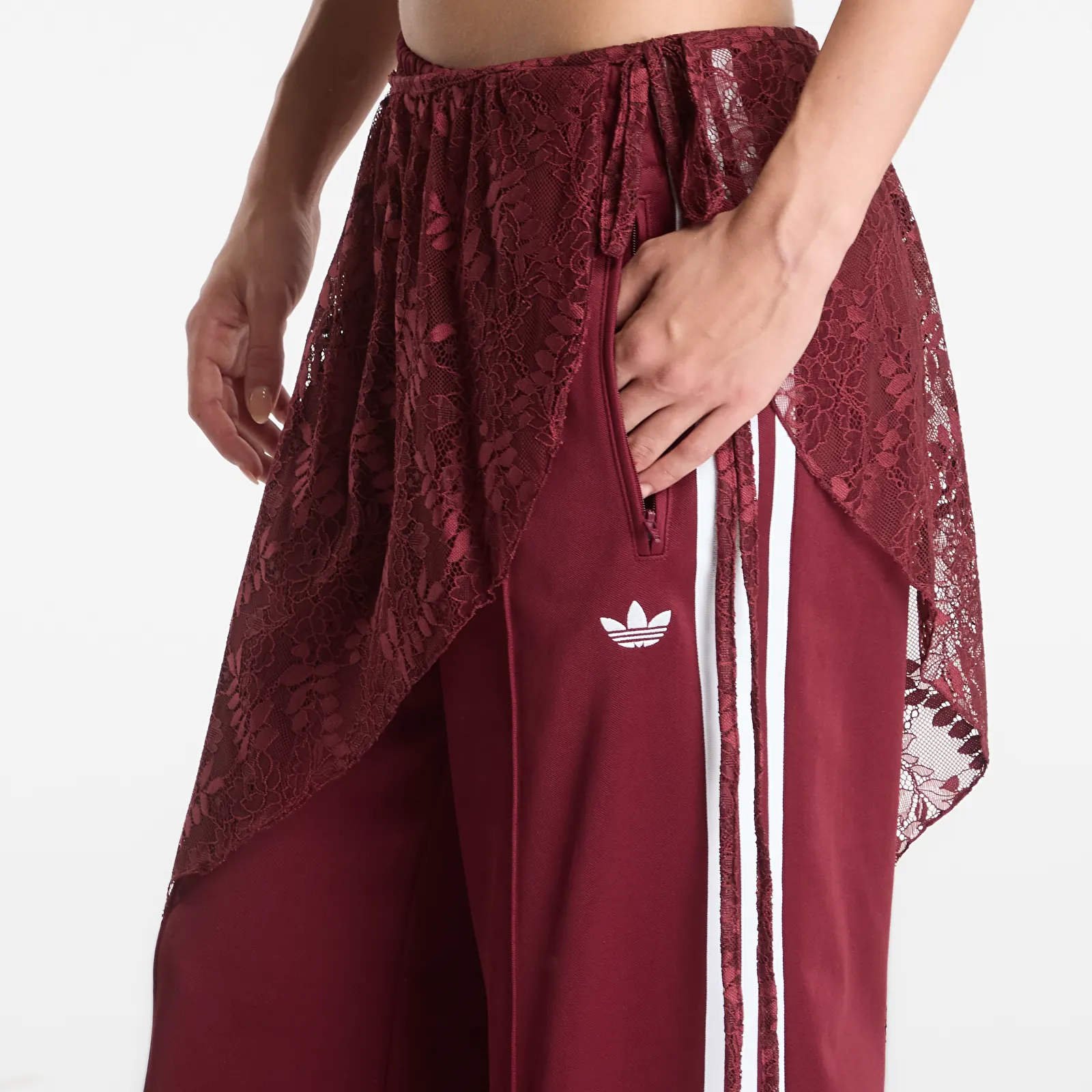 Tepláky adidas 2In1 Firebird Loose Track Pants With Lace Skirt Shadow Red