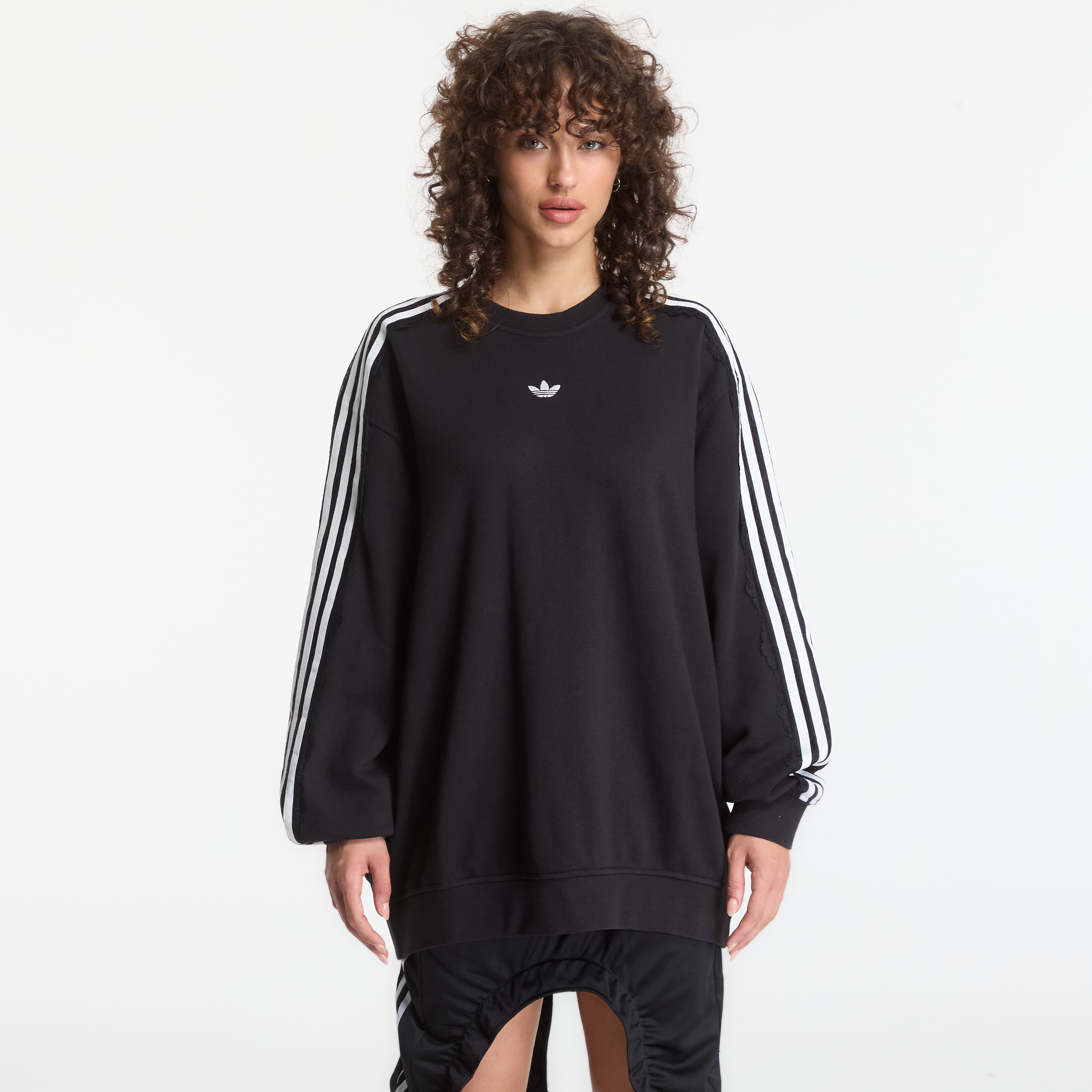 Суитшърт adidas Lace 3 Stripes Crew Black XS