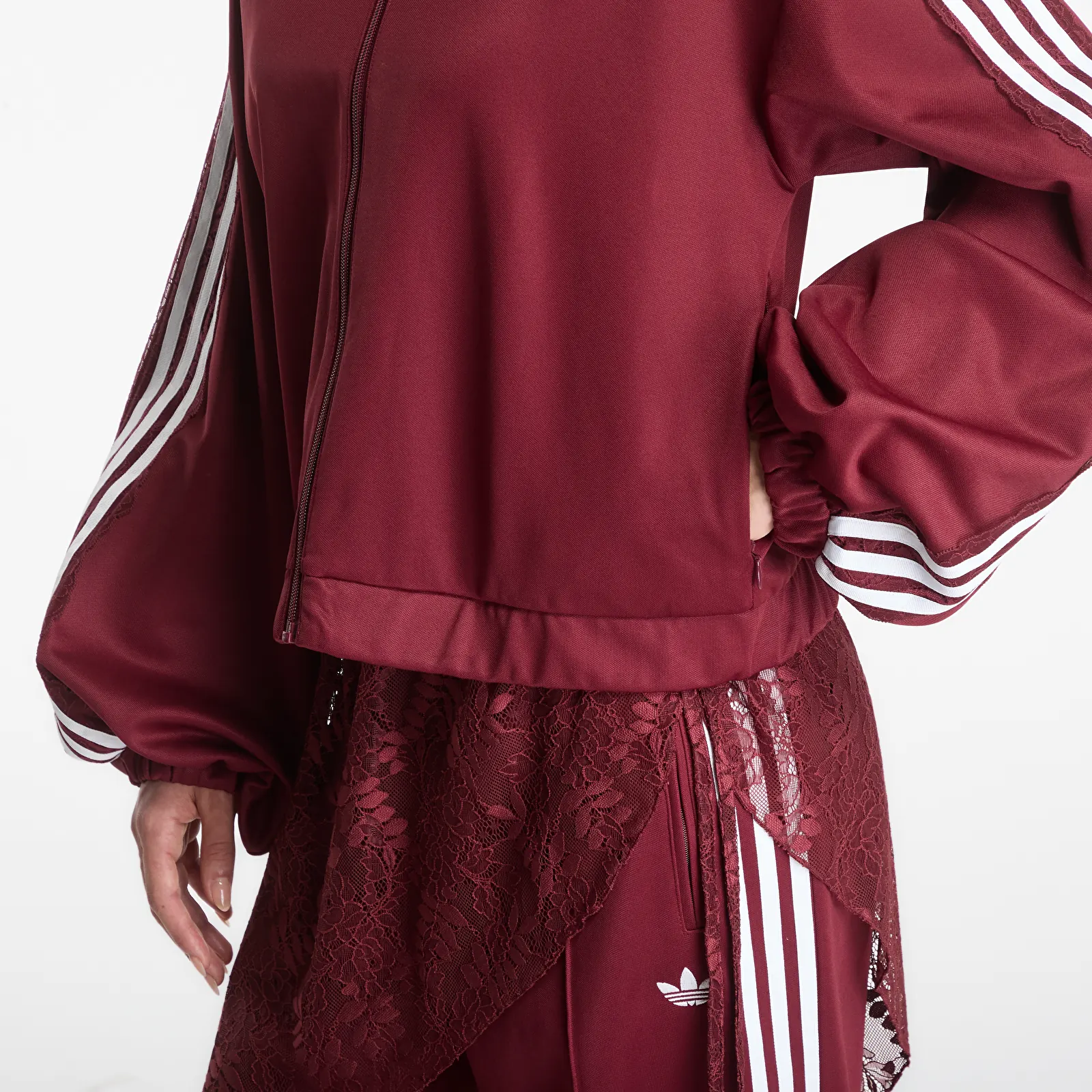 Vestes pour femmes adidas Lace Oversized Archive Track Top Shadow Red