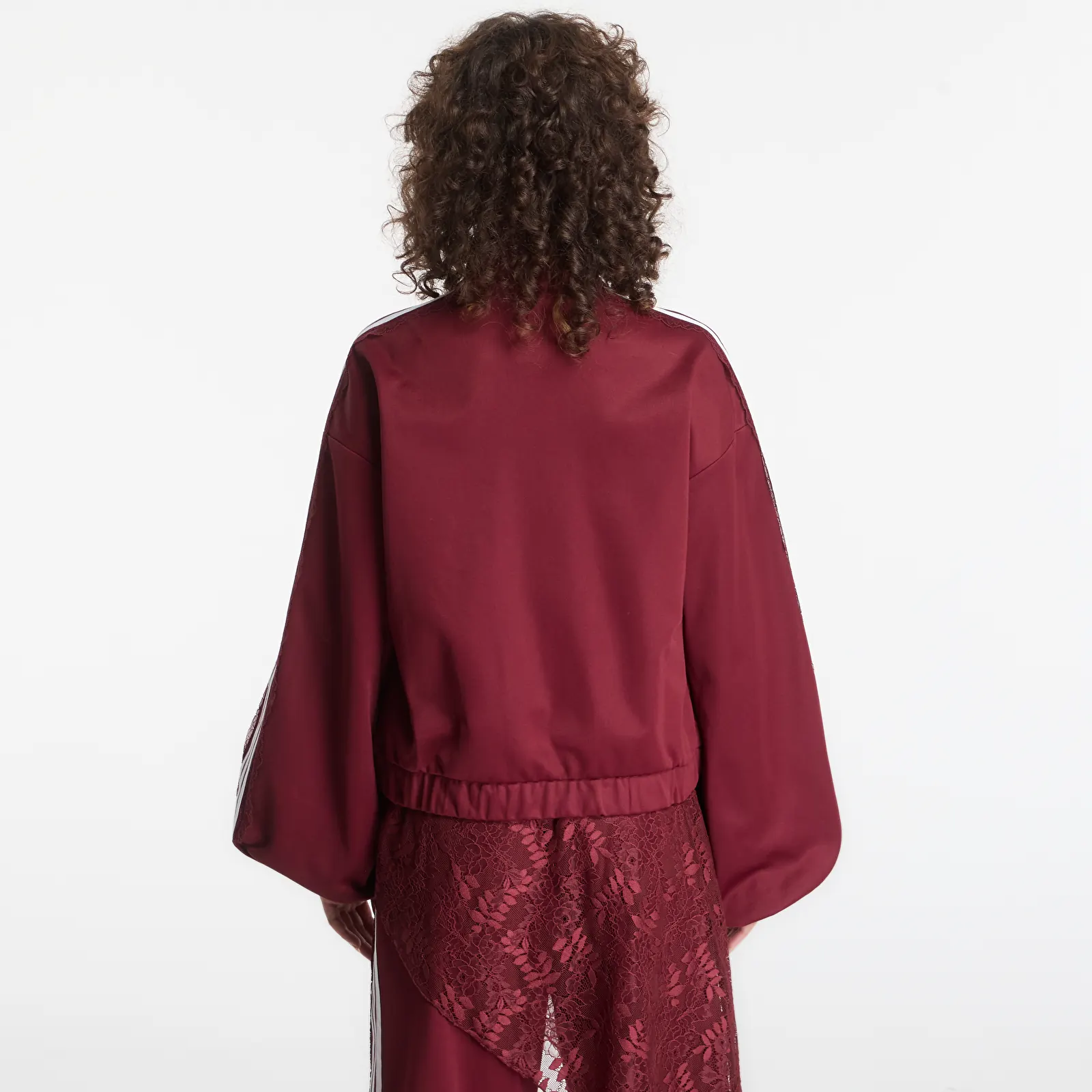 Vestes pour femmes adidas Lace Oversized Archive Track Top Shadow Red