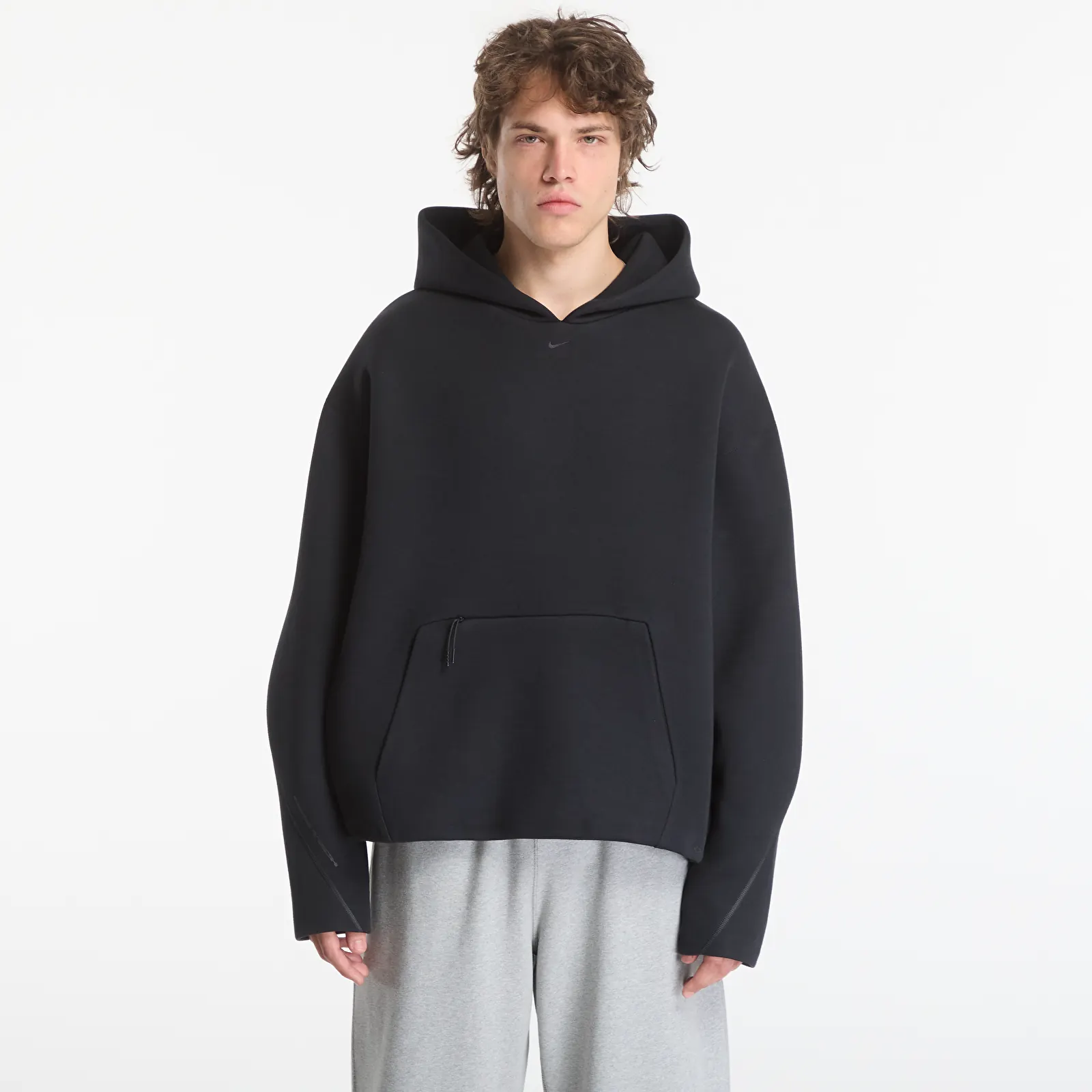 Herren-Sweatshirts Nike Tech Men's Fleece Pullover Hoodie Black/ Black