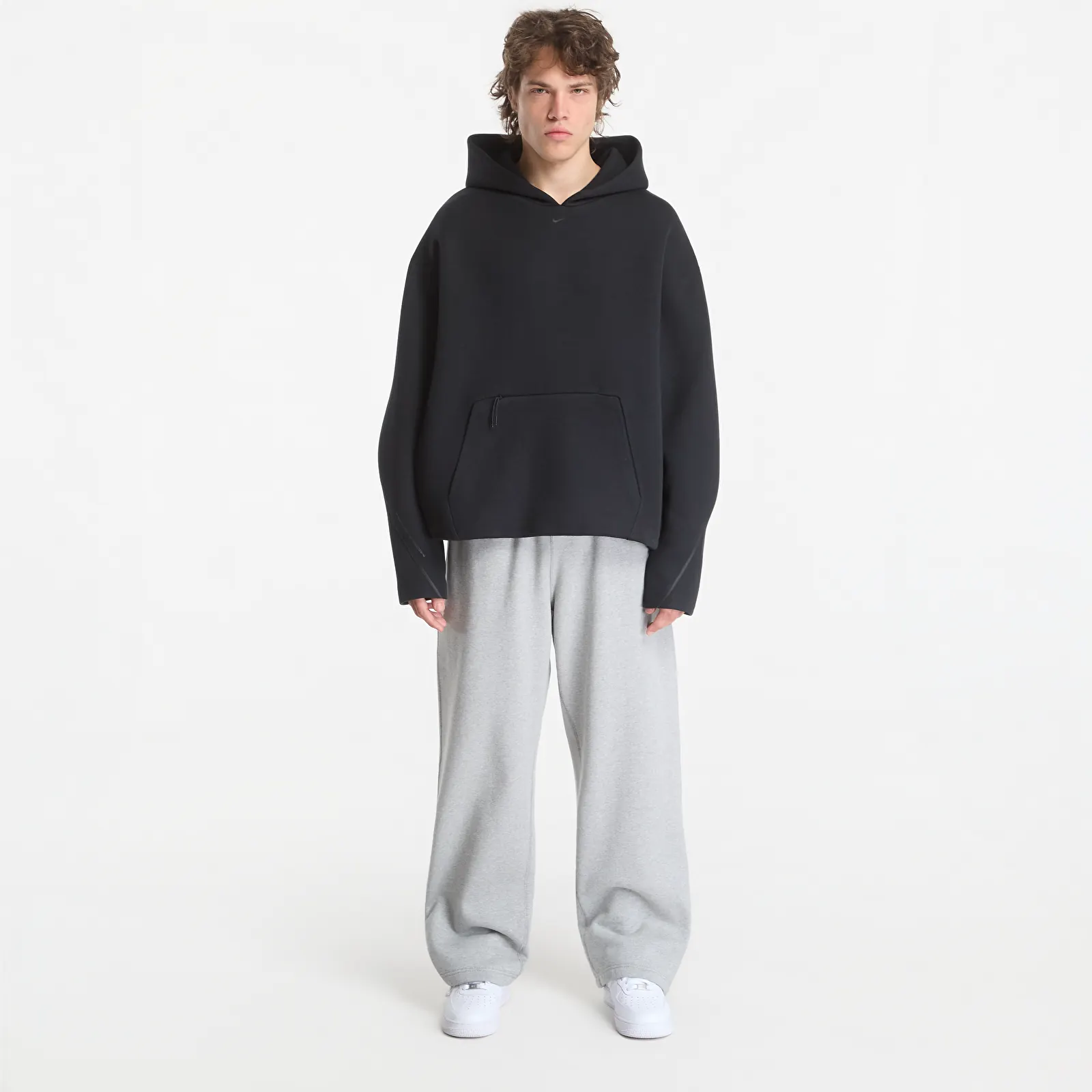 Herren-Sweatshirts Nike Tech Men's Fleece Pullover Hoodie Black/ Black