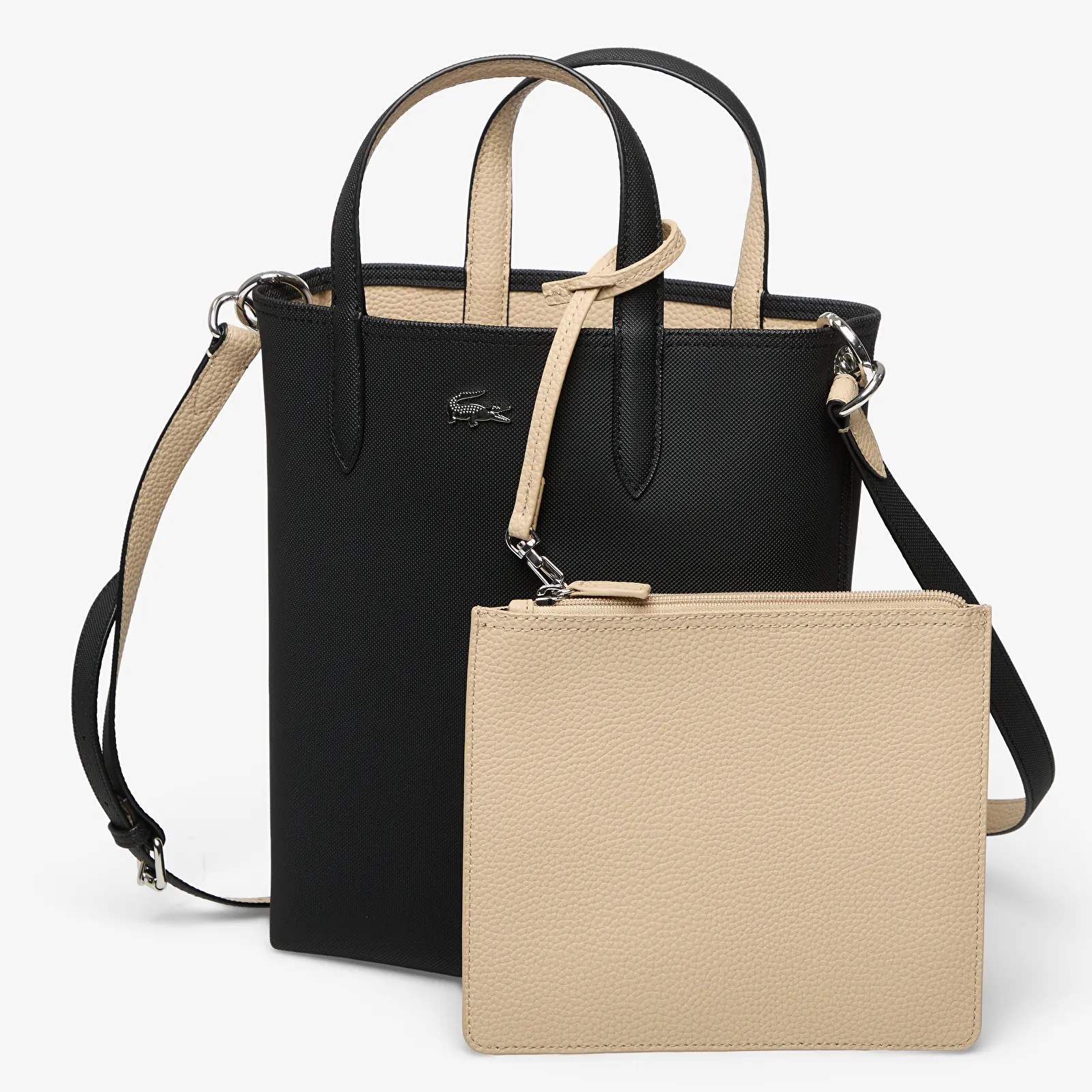 Sacs à bandoulière pour hommes Lacoste Vertical Shopping Bag Noir Krema