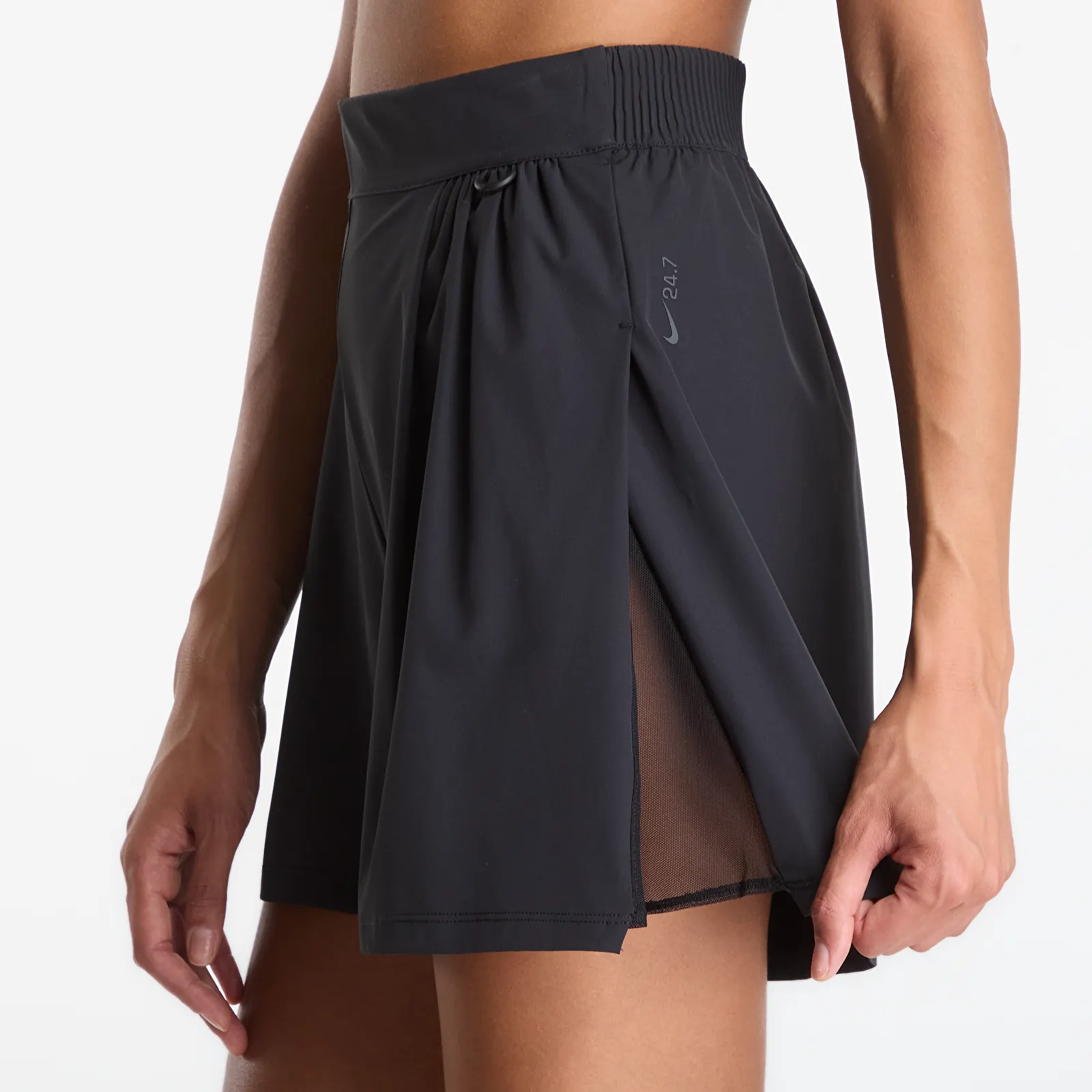 Shorts voor dames Nike 24.7 PerfectStretch Women's Dri-FIT High-Waisted Shorts Black/ Black/ Dk Smoke Grey