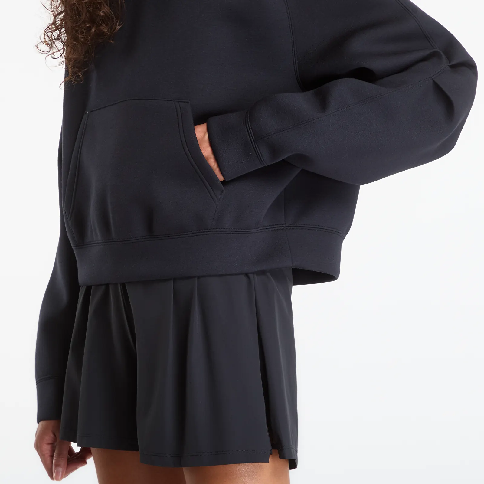 Mikiny Nike Pregame Fleece Women's Oversized Hoodie Black/ Black