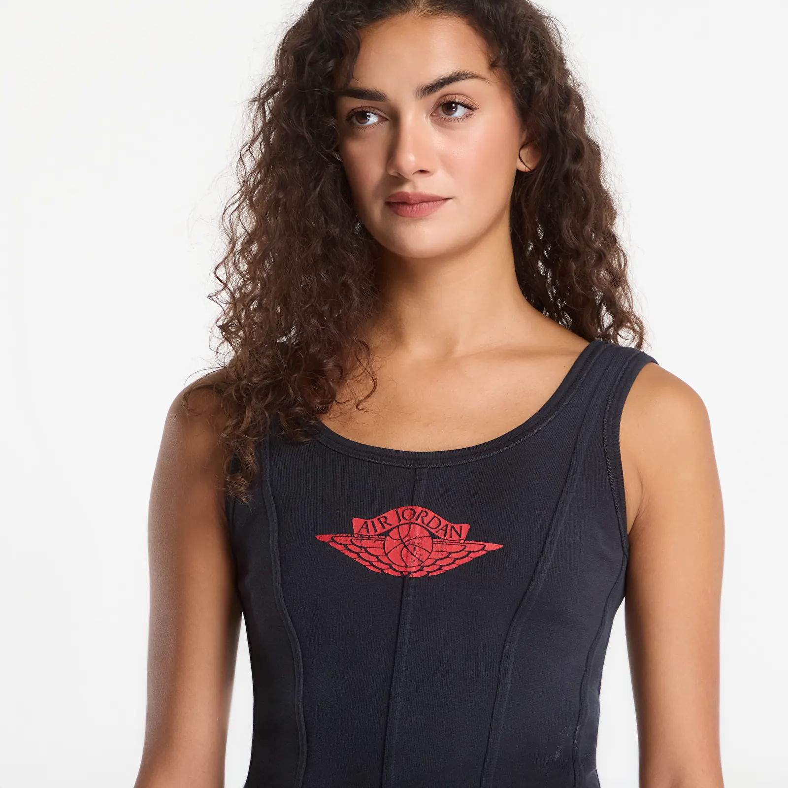 Tops für Frauen Jordan Flight Fleece Women's Corset Black/ University Red