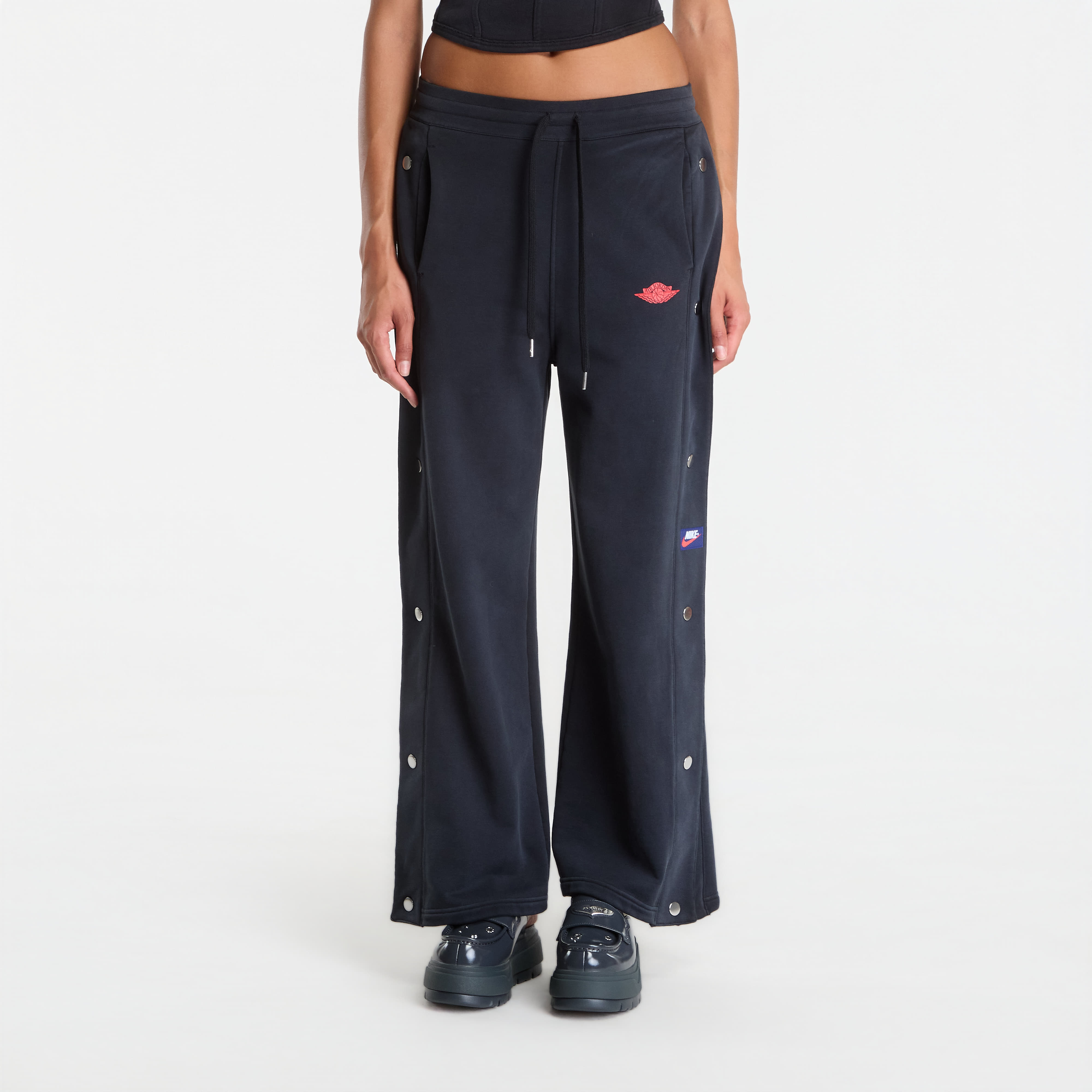Потници Jordan Flight Fleece Women's French Terry Snap Pants Black/ University Red M